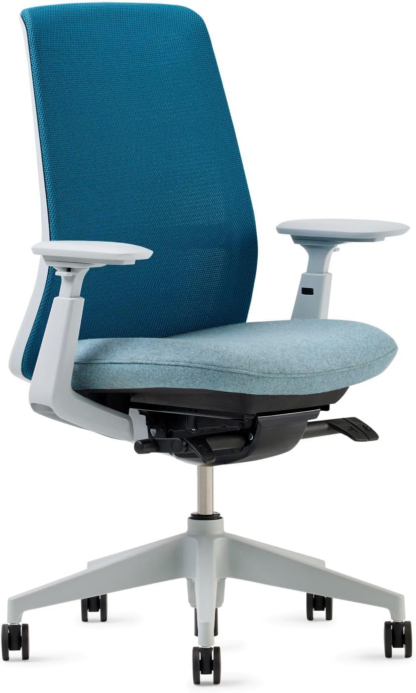 Haworth - Soji Office Chair with Ergonomic Adjustments and Lumbar Support, Flexible Mesh Back (Carbon) - Serious Techies