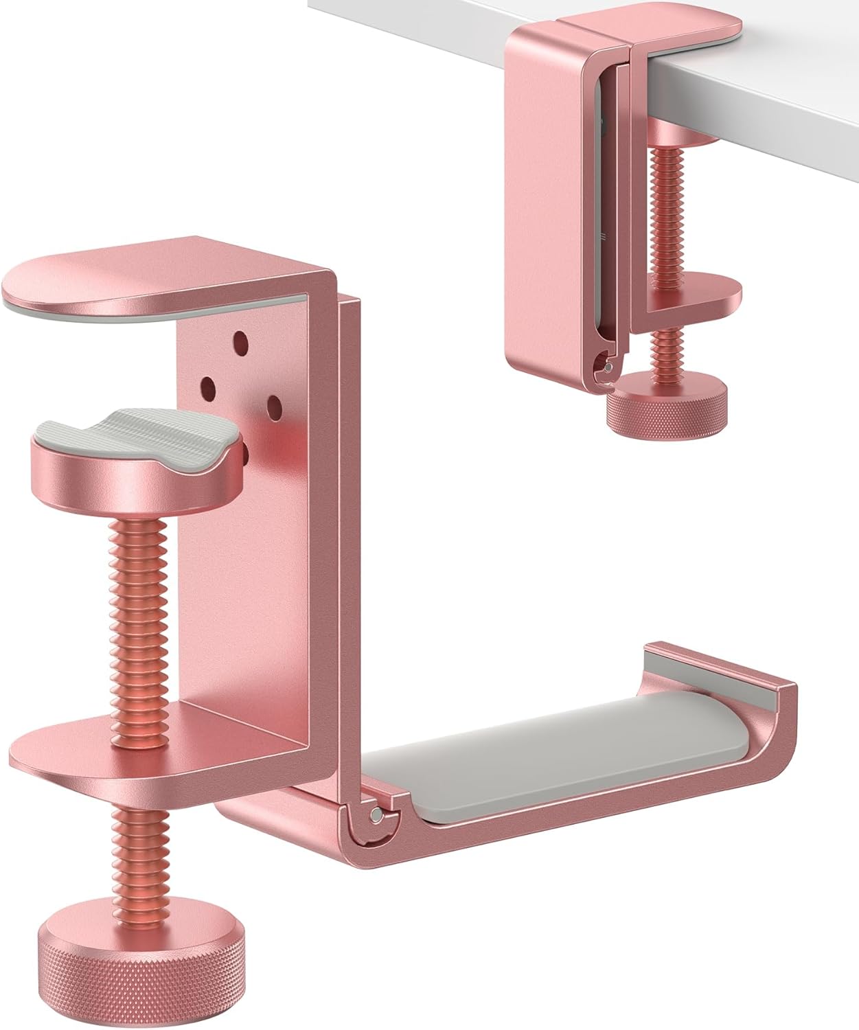 APPHOME - Foldable Headphone Stand and Hook – Aluminum Headset Holder Clamp Mount under Desk, Universal Fit for Gaming Headphones, Space-Saving Hanger Organizer - Serious Techies