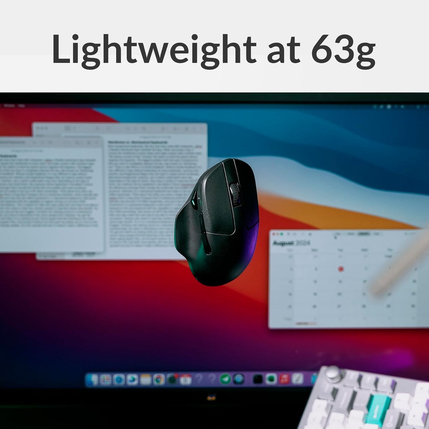 Keychron - M7 Wireless Computer Mouse, 26K DPI Optical Computer Mouse, 2.4 Ghz/Bluetooth/Wired with Macro Button 63G Lightweight Ergonomic, up to 70 Hours Worktime for Laptop Macos/Windows - Black - Serious Techies