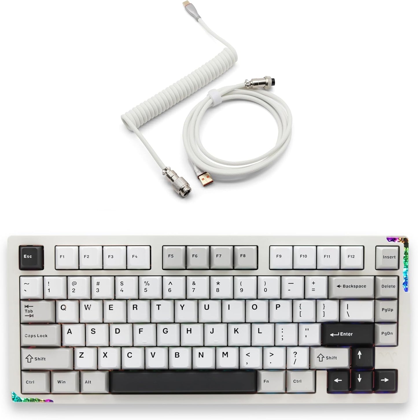 Weikav - Glacier Stars75S, Wireless/Wired, Detachable USB-C, Hot Swappable, CNC Aluminum Case, RGB Lighting, Pre-Built Mechanical Keyboard (Black Anodizing, Aviator Cable) - Serious Techies