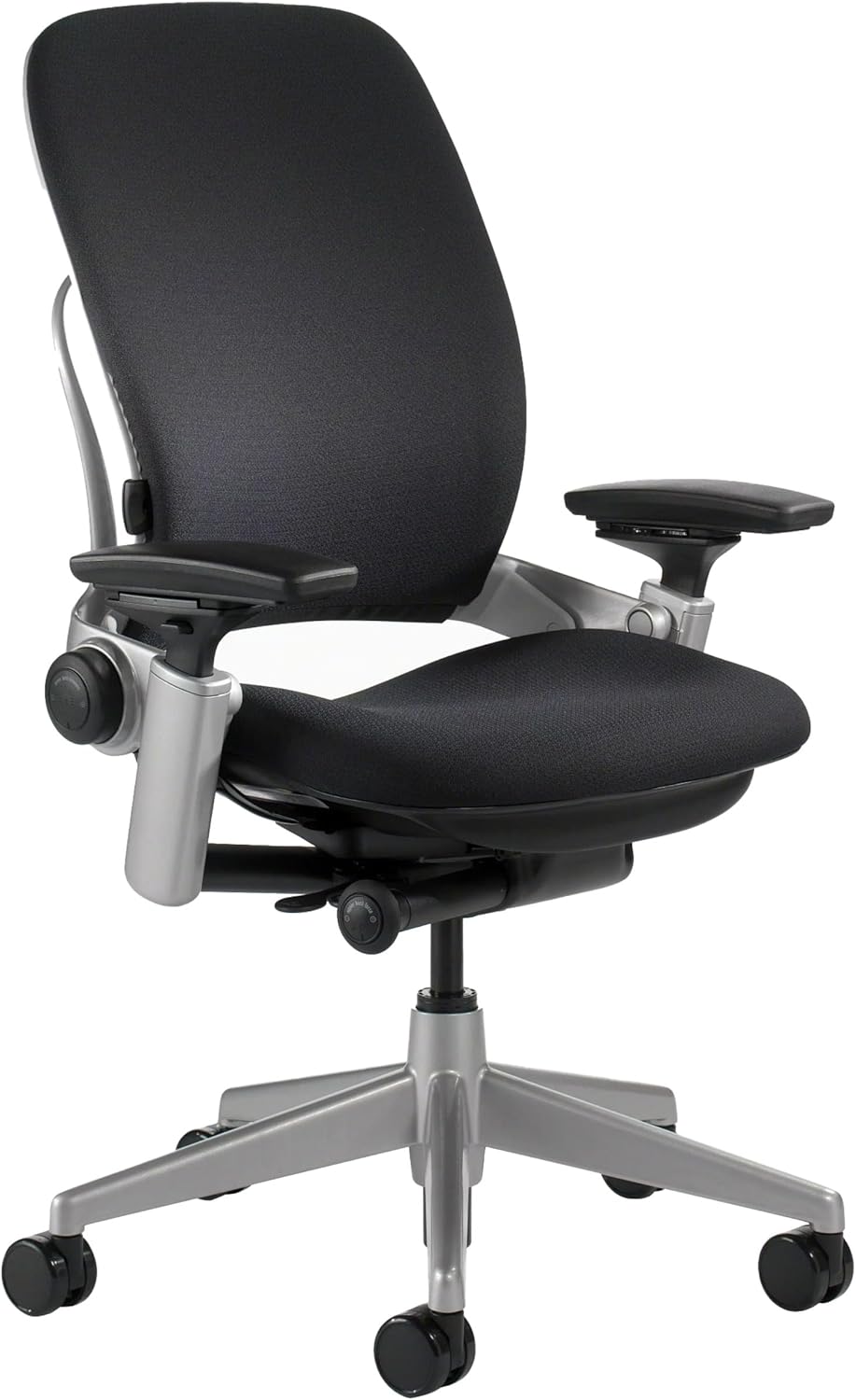 Steelcase - Leap Chair with Platinum Base & Hard Floor Caster, Black - Serious Techies
