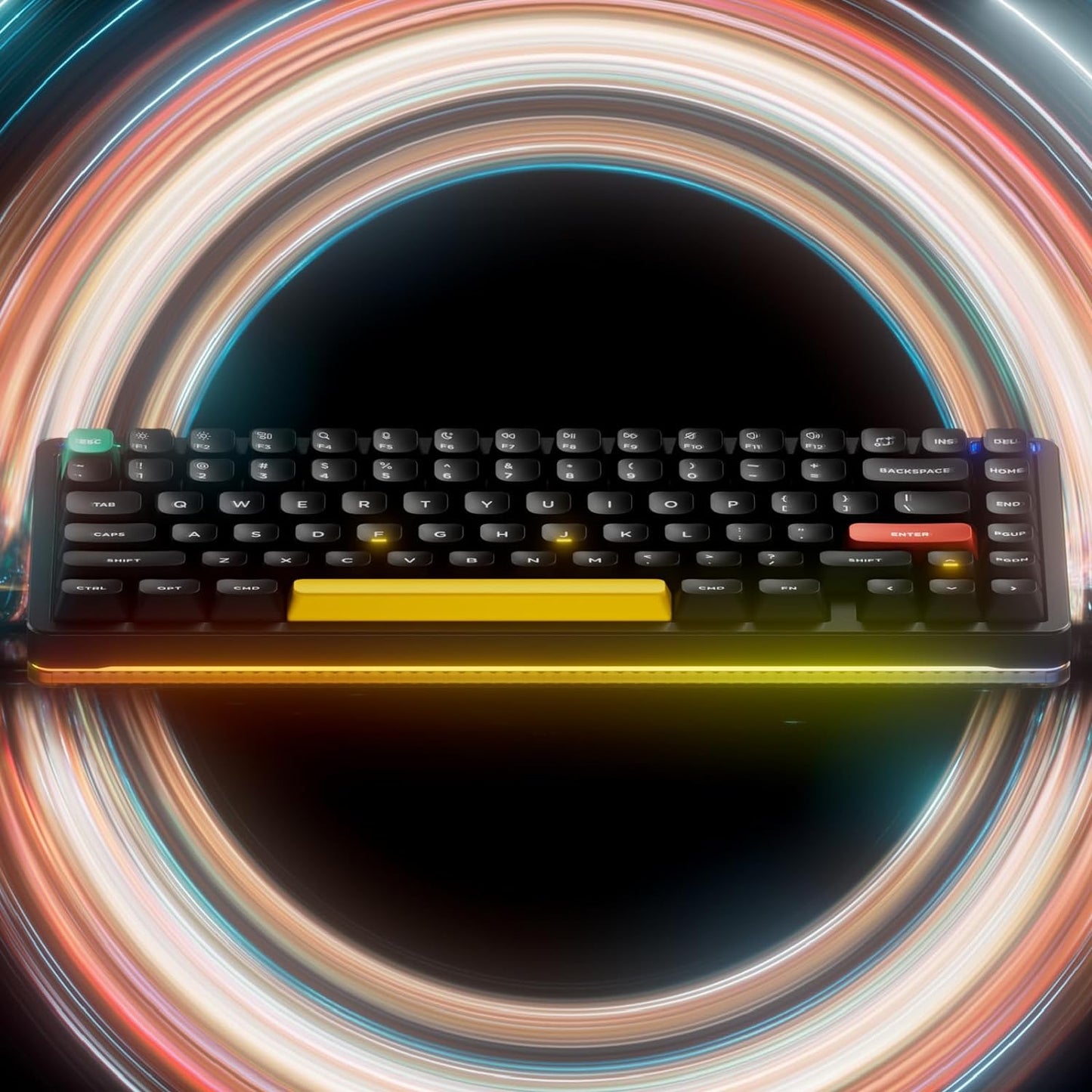 Nuphy - Halo75 V2 Mechanical Gaming Kyeboard,75% Wireless Hot Swappable Bluetooth Keyboard,83 Kyes RGB Backlit Keyboard,Support Bluetooth/2.4Ghz/Usb-C (Black, Mint (37Gf)) - Serious Techies