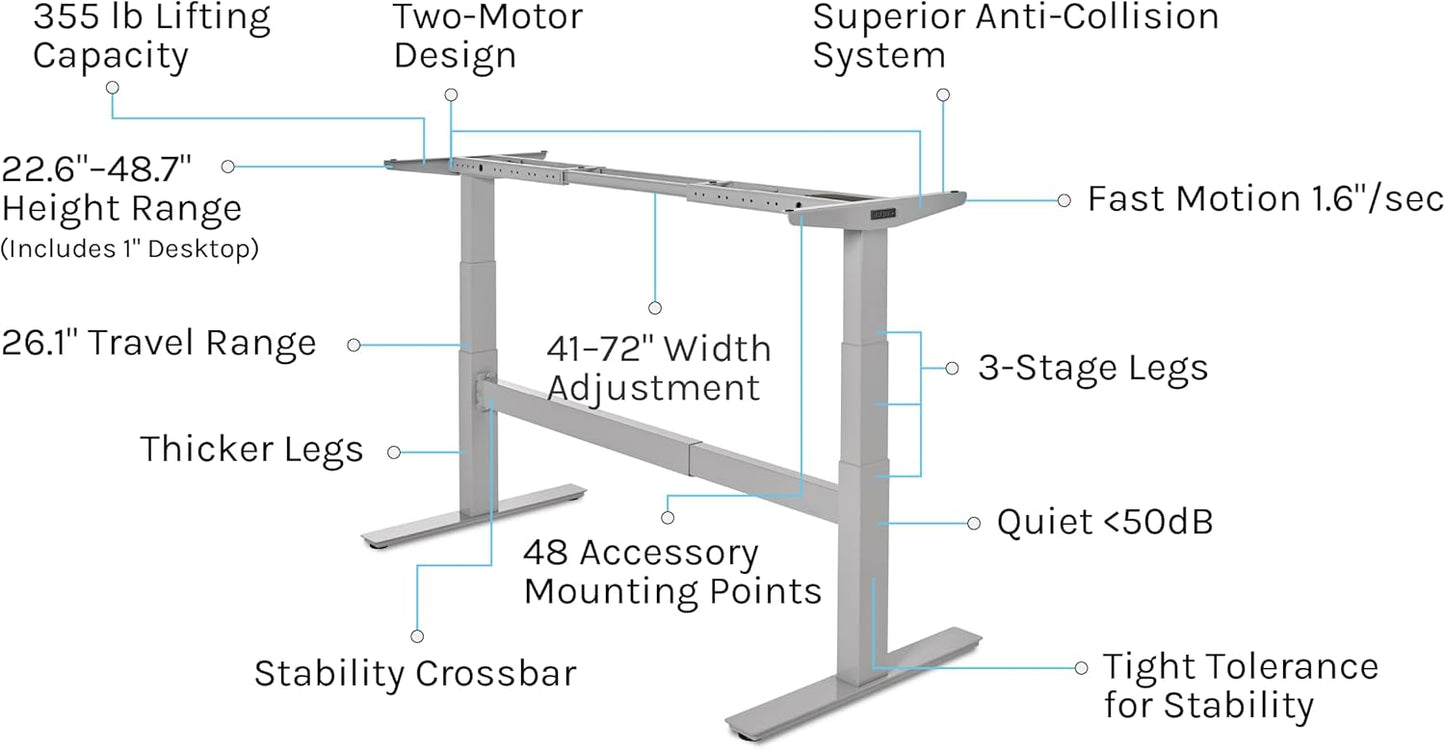 Uplift - Desk Acacia Butcher Block (60 X 24 Inch) Standing Desk 2-Leg V2-Commercial Adjustable Stand up C-Frame (Black), Advanced Keypad, Wire Grommets, Wire Tray, Rocker Board - Serious Techies