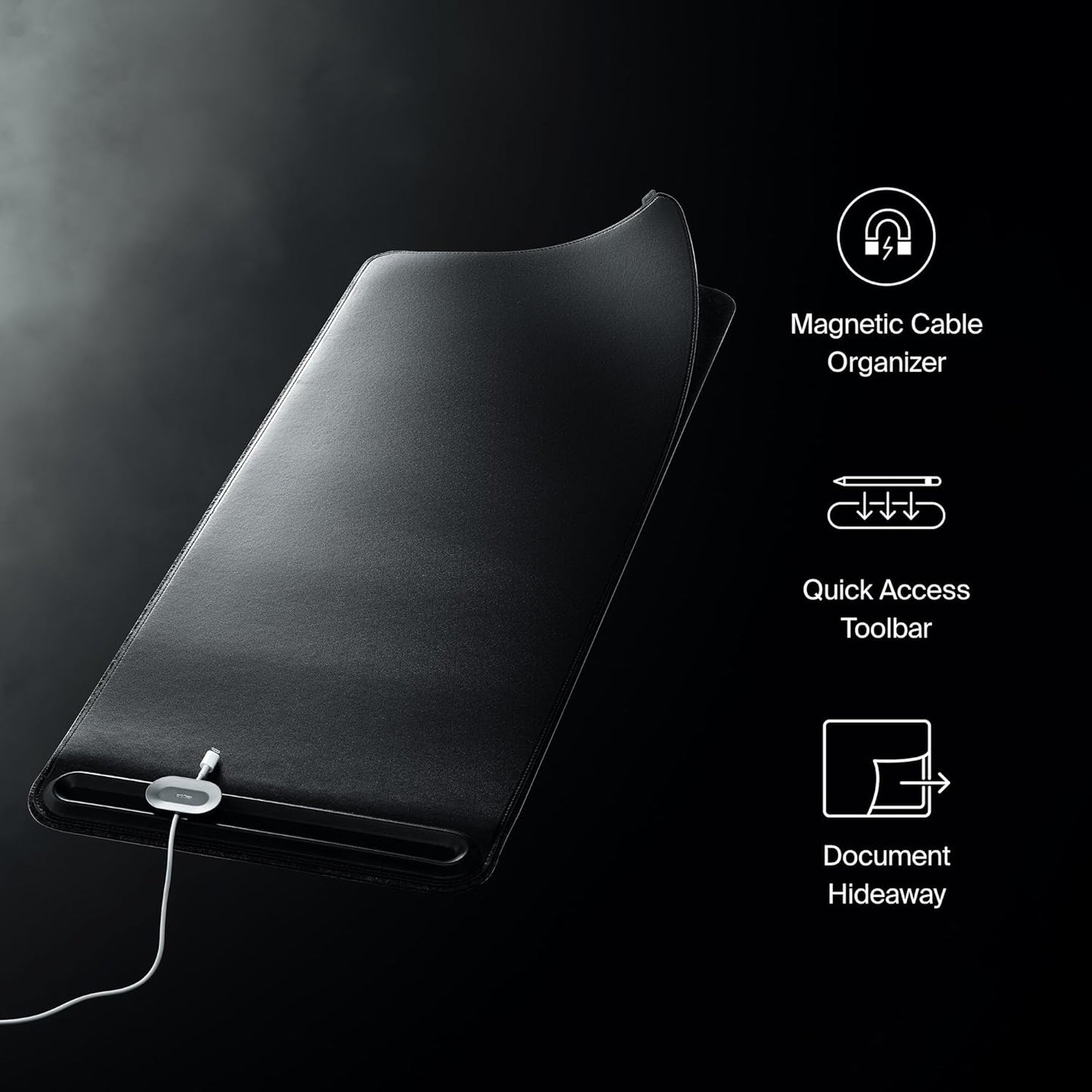 Orbitkey - Premium Leather Desk Mat Slim | Multi-Purpose & Waterproof Table Protector Accessory for Work Home Gaming Office Keyboard Mat Organizer | 31.4" L X 12.2" W X 0.19" H, Anti-Slip, Stone Finish - Serious Techies