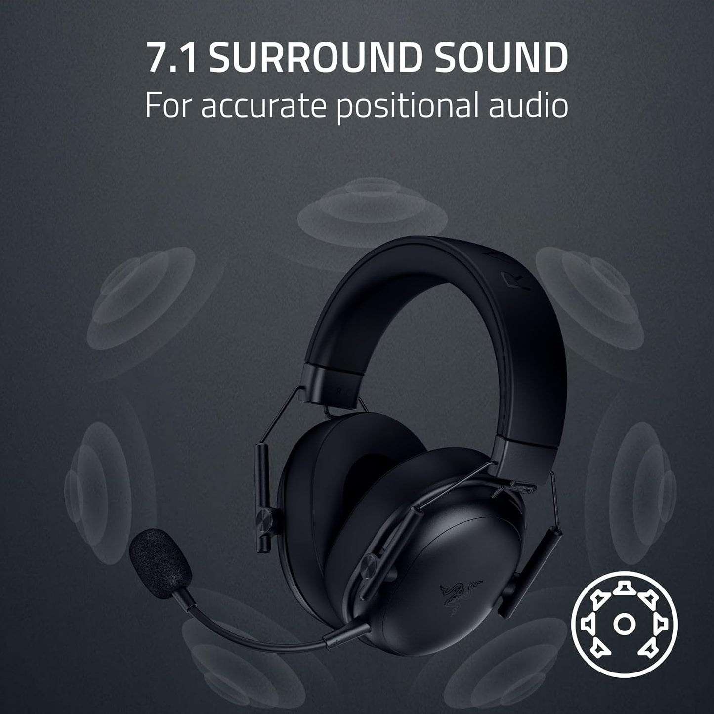 Razer - BlackShark V3 X Hyperspeed Wireless Gaming Headset for PC: 50Mm Drivers - Cardioid Mic - 2.4 Ghz, Bluetooth, USB - Works with Mac, PS5, Nintendo Switch, Smartphone - 70 Hr Battery - Black