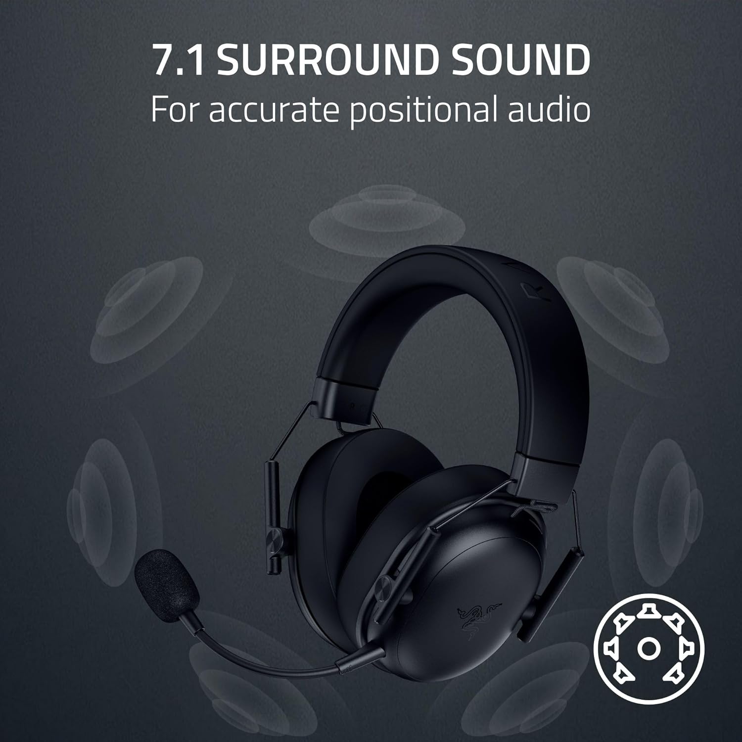Razer - BlackShark V3 X Hyperspeed Wireless Gaming Headset for PC: 50Mm Drivers - Cardioid Mic - 2.4 Ghz, Bluetooth, USB - Works with Mac, PS5, Nintendo Switch, Smartphone - 70 Hr Battery - Black