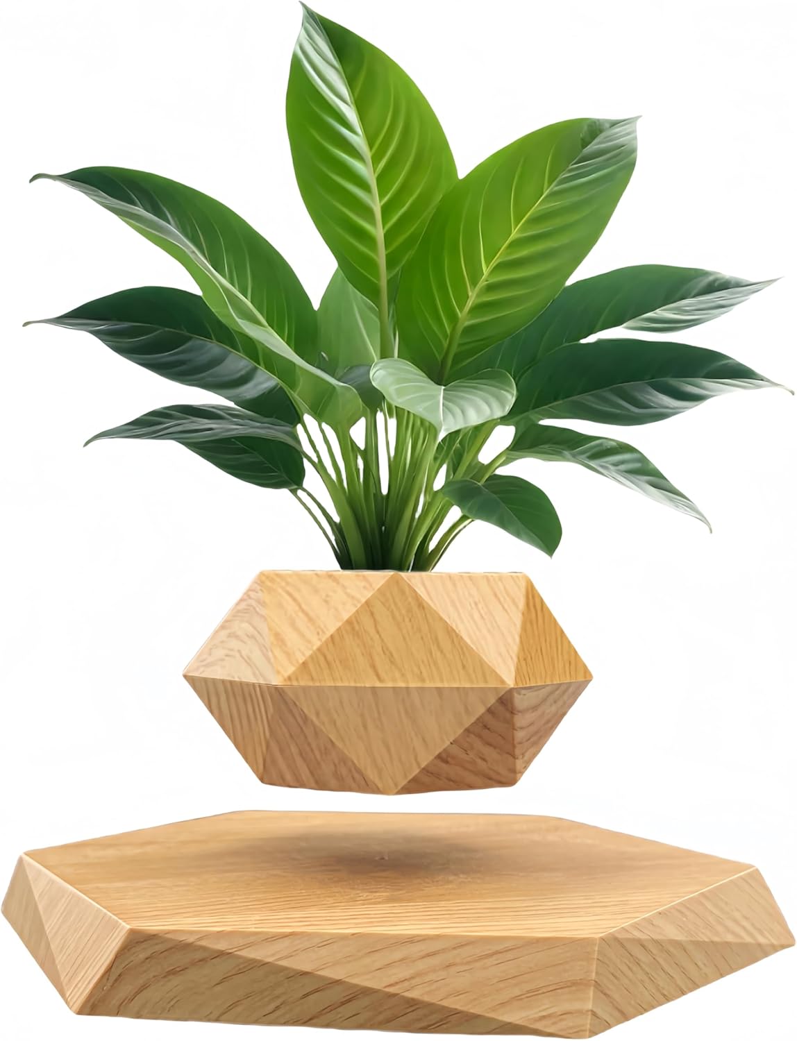 Luxelinc - Levitating Plant Pot, Floating Plant Pot Small Floating Flower Pot, 360° Rotating Floating Pots for Plants, Floating Planter for Levitating Decor, Levitating Display Home Office Desk Decor (Yellow) - Serious Techies
