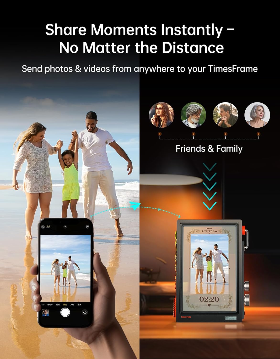 Divoom - Times Frame-10.1" Digital Picture Frame Transparent IPS Smart Linux OS with RGBLED Rotary Knob Wifi 64GB 400+Clock Faces Widget 50+API Feeds Gift Mode Pixel Art Community Personalized Display - Serious Techies