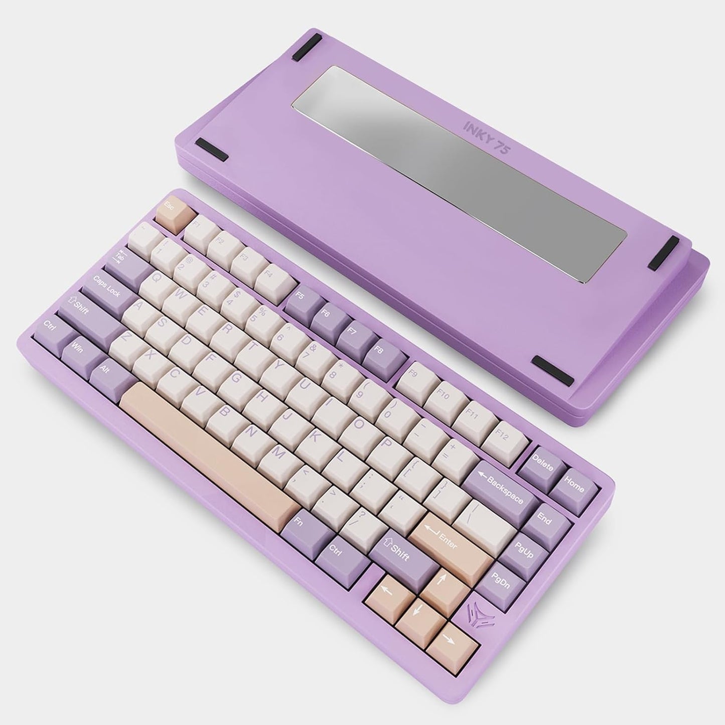 ELECFOX - MK INKY75 Mechanical Keyboard with Full Aluminum Wireless Mechanical Gaming Keyboard, 75% Layout Mechanical Key Board Bt/2.4G/Usb-C,Hot Swappable, Creamy Sounding, 75 Keys (Almost White) - Serious Techies