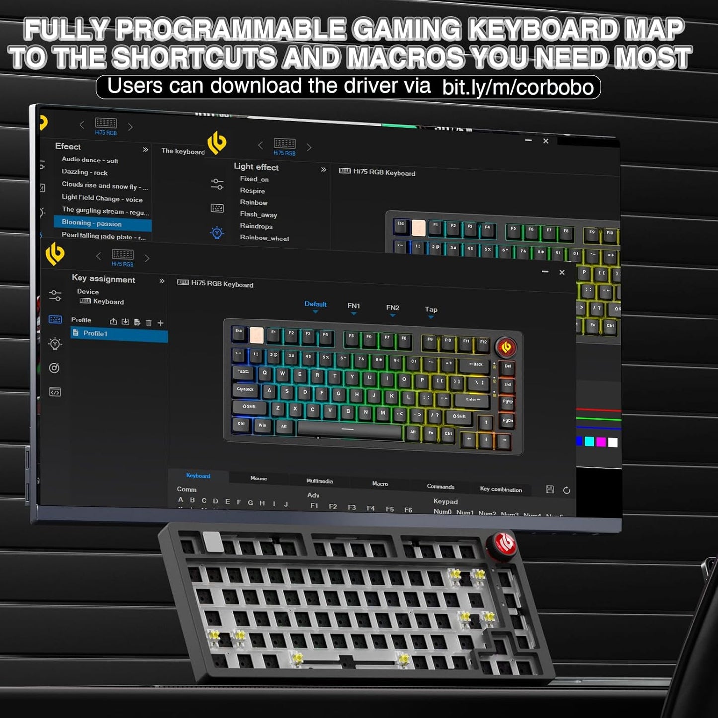 LEOBOG - Hi75C Upgraded Wired Mechanical Keyboard Kit – Aluminum Alloy Gasket Mount 75% Barebones DIY Base with Hot Swap, RGB Backlighting & Volume Knob – Enhanced Custom Gaming Keyboard Build - Serious Techies