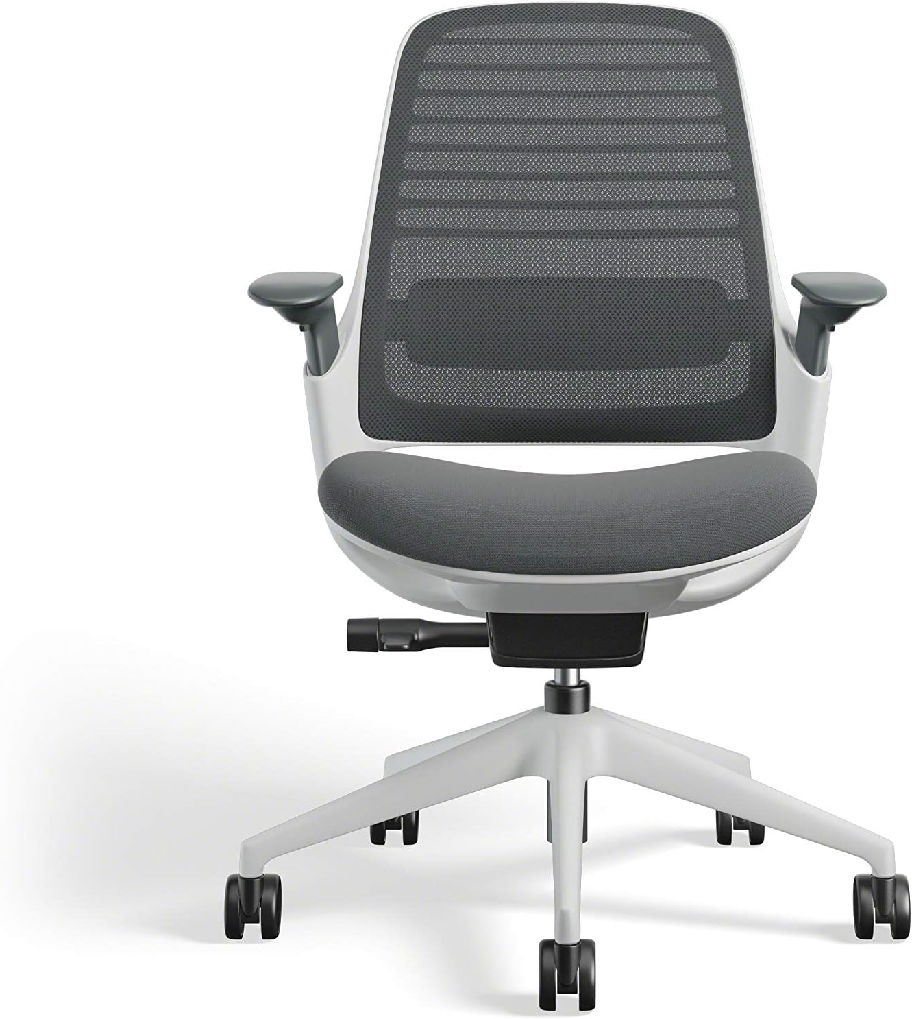 Steelcase - Series 1 Office Chair - Ergonomic Work Chair with Wheels for Carpet - Helps Support Productivity - Weight-Activated Controls, Back Supports & Arm Support - Easy Assembly - Graphite, Light - Serious Techies