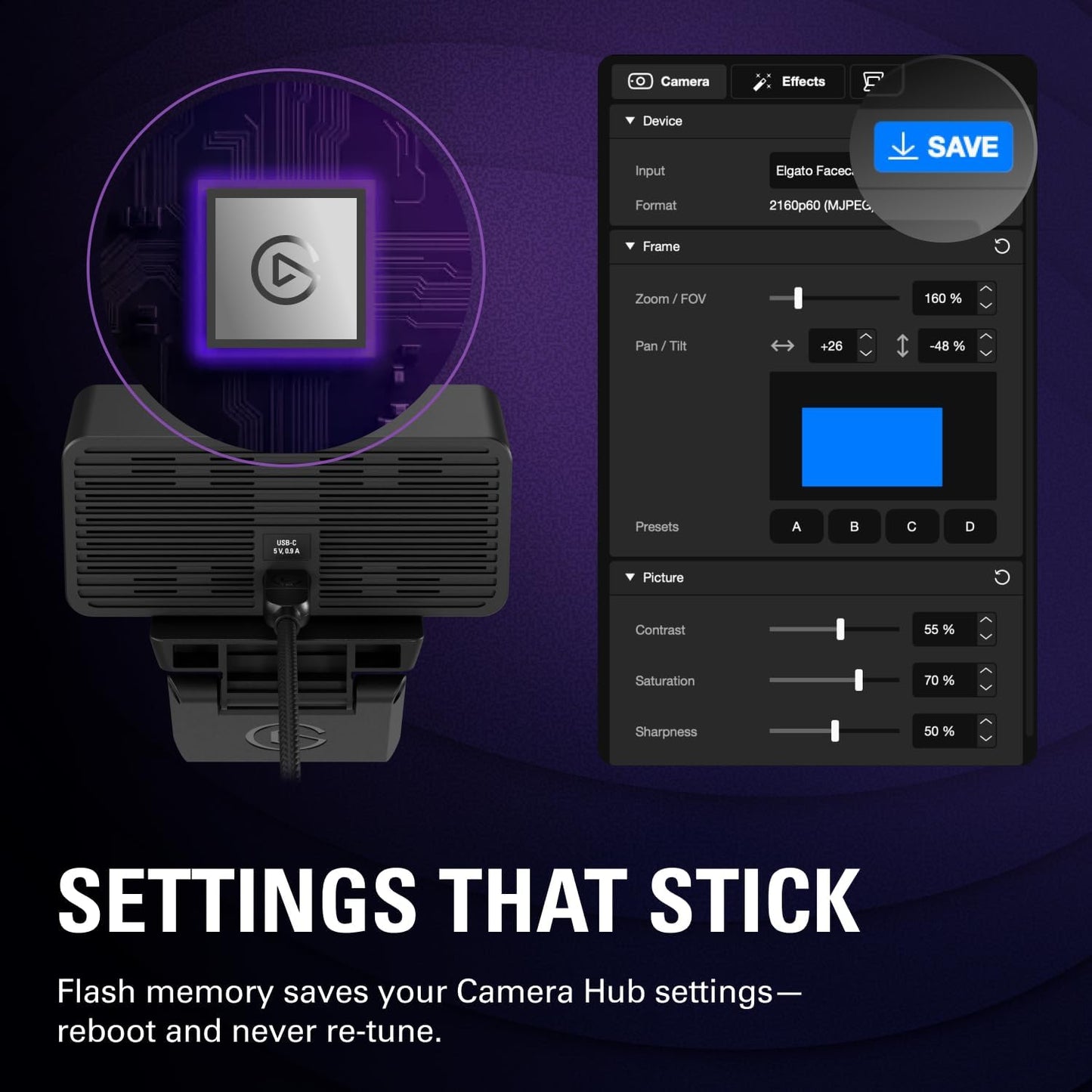 Elgato - Facecam 4K - 4K60 Studio Webcam, Dslr-Like Control, Cinematic Effects, 49Mm Lens Filters, HDR, Uncompressed Video, Optimized Focus Area | USB-C for PC & Mac - Serious Techies