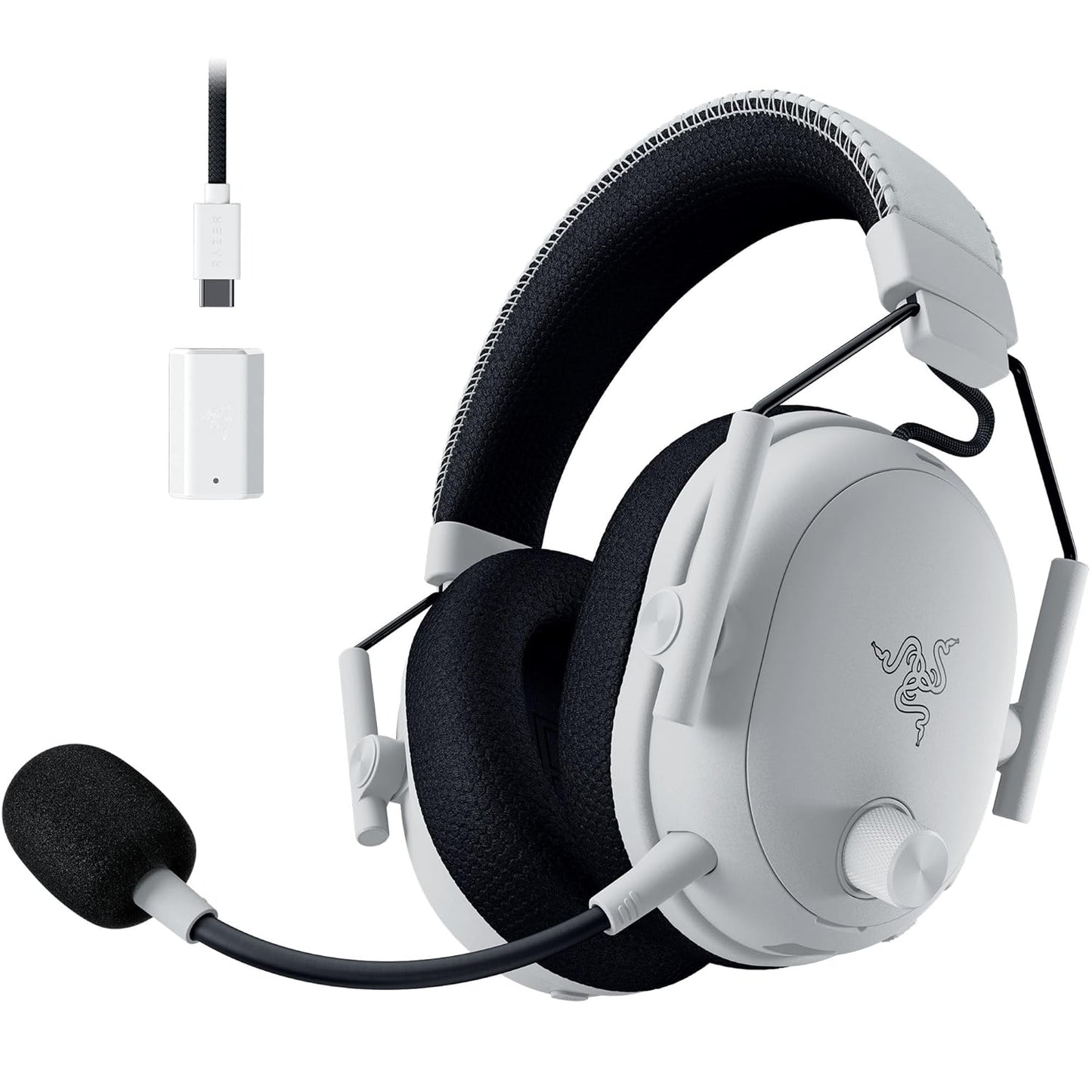 Razer - Blackshark V3 Pro Wireless ANC Gaming Headset for PC: Full Band Mic - 50Mm Drivers - 2.4 Ghz, Bluetooth, USB, 3.5Mm - Works with Mac, PS5, Nintendo Switch, Smartphone - 70 Hr Battery - White - Serious Techies