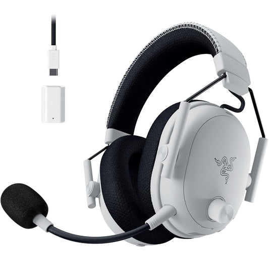 Razer - Blackshark V3 Pro Wireless ANC Gaming Headset for PC: Full Band Mic - 50Mm Drivers - 2.4 Ghz, Bluetooth, USB, 3.5Mm - Works with Mac, PS5, Nintendo Switch, Smartphone - 70 Hr Battery - White - Serious Techies