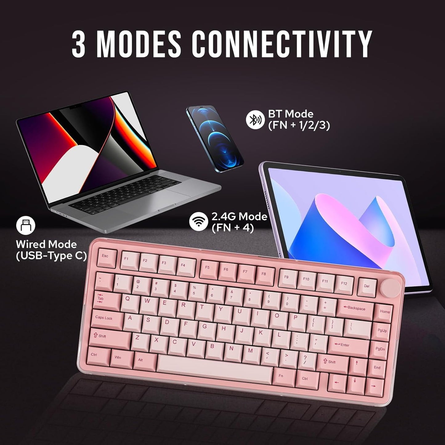 KIIBOOM - CNC Aluminum and Acrylic Design the Breeze 75 Integrates Metallic Elements with Transparent Acrylic to Create a Unique Aesthetic. the Keyboard Features Cherry Profile Dye-Sub PBT Keycaps - Serious Techies