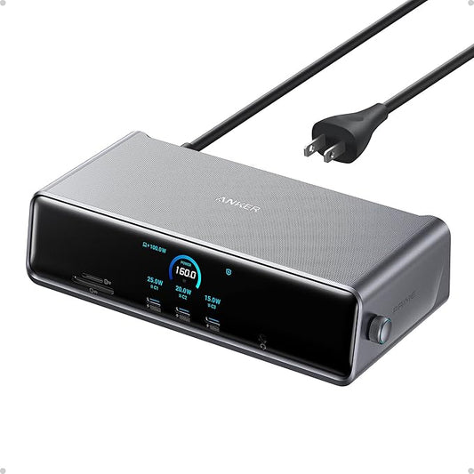 Anker - Prime Docking Station (DL7400), 14-Port Triple Display with Displaylink, 140W Max USB-C Port, Smart Display and Built-In Cooling Fan, up to 8K, for Macos and Windows, Displaylink Driver Required - Serious Techies - Serious Techies, LLC