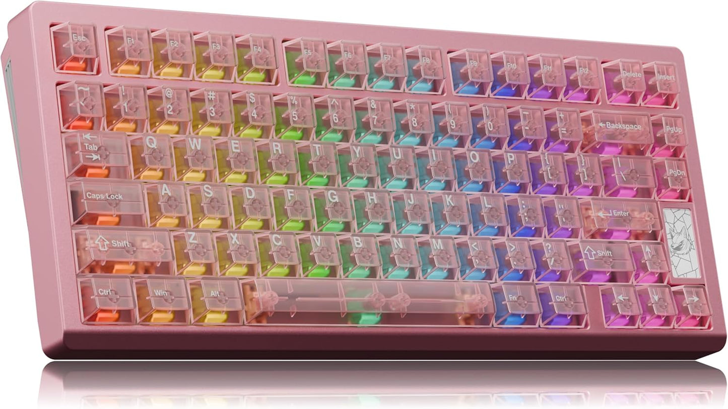 Chilkey Slice75 HE Gaming Keyboard: Hall Effect Aluminum Keyboard with Flux Switch, Rapid Trigger, 8K Polling, Per-Key RGB Gaming Magnetic Switch Key Board for Gaming (Translucent Blue)