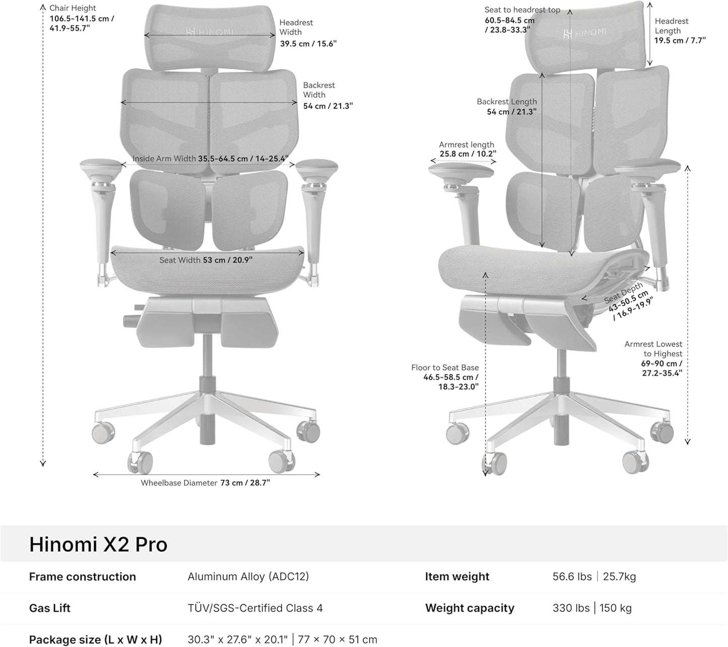 HINOMI - X2 Pro Premium Ergonomic Office Chair – Comfortable Mesh Computer Chair with Adjustable Lumbar Support, Reclining Swivel Desk Chair, Retractable Legrest & Headrest for Home Office (Black) - Serious Techies