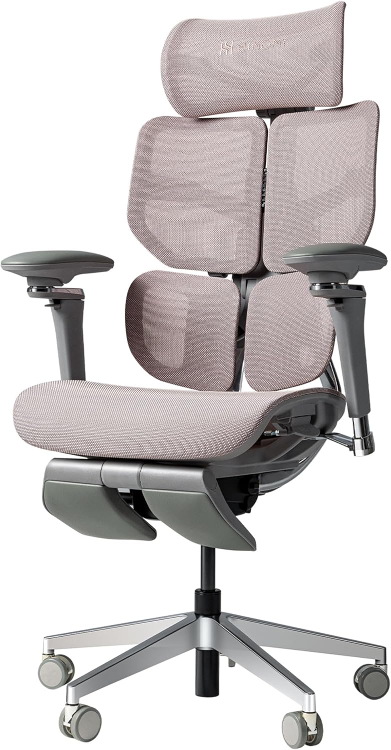 HINOMI - X2 Pro Premium Ergonomic Office Chair – Comfortable Mesh Computer Chair with Adjustable Lumbar Support, Reclining Swivel Desk Chair, Retractable Legrest & Headrest for Home Office (Black) - Serious Techies