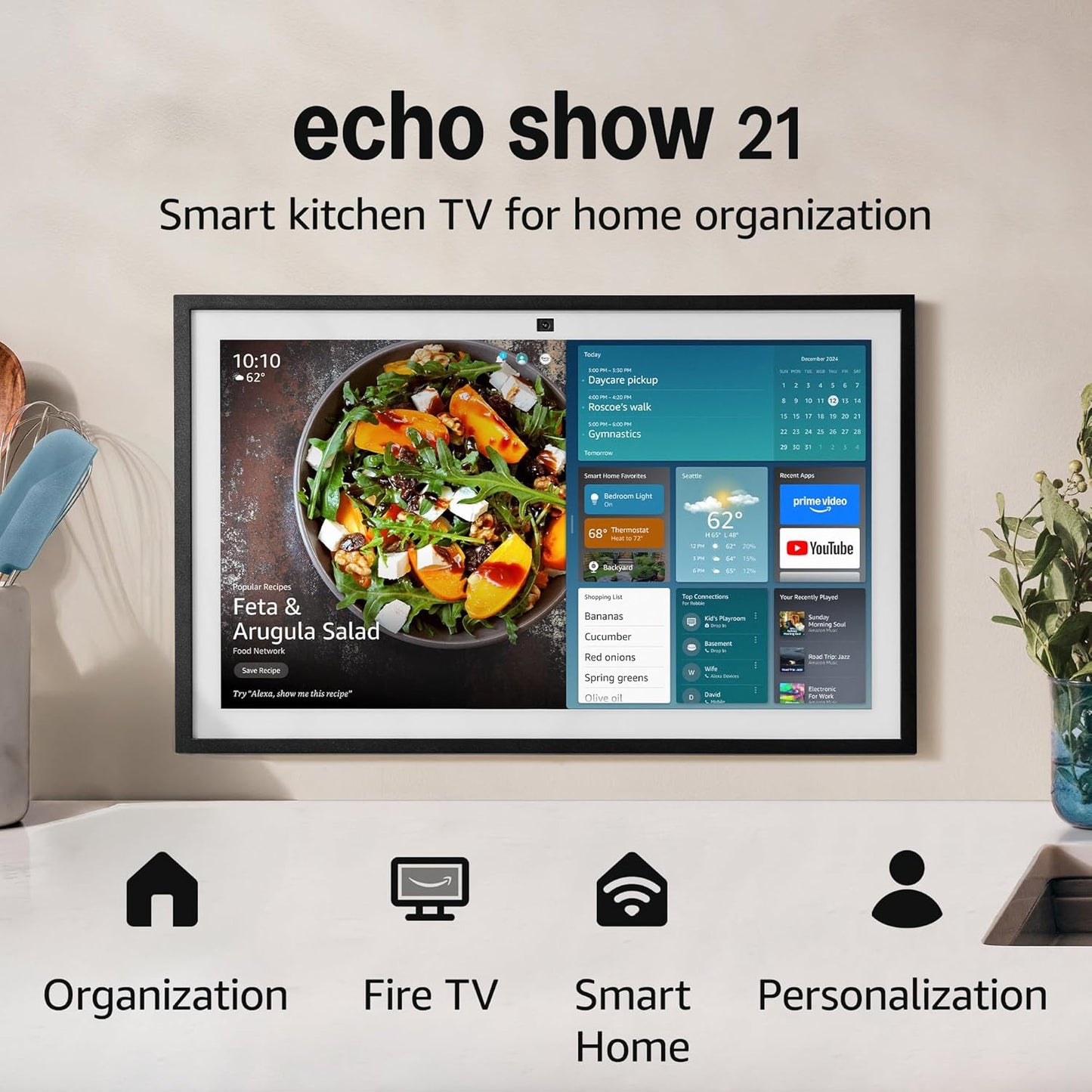 Amazon - Echo Show 15 (Newest Model), Full HD 15.6" Kitchen Hub for Home Organization, with Built-In Fire TV and Alexa - Serious Techies