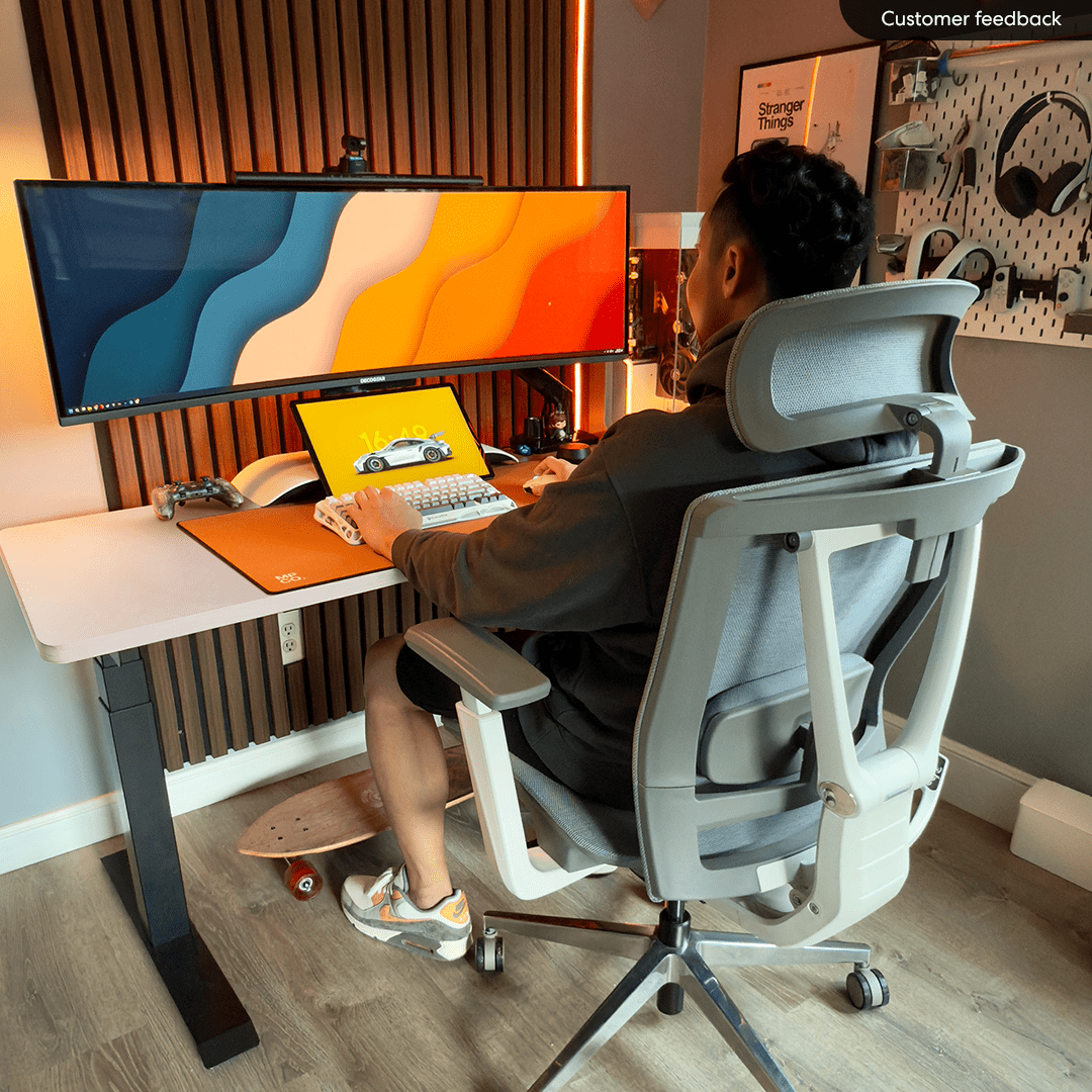 Autonomous - ErgoChair Pro Office Chair Lumbar Support Cool Gray - Mesh - Serious Techies