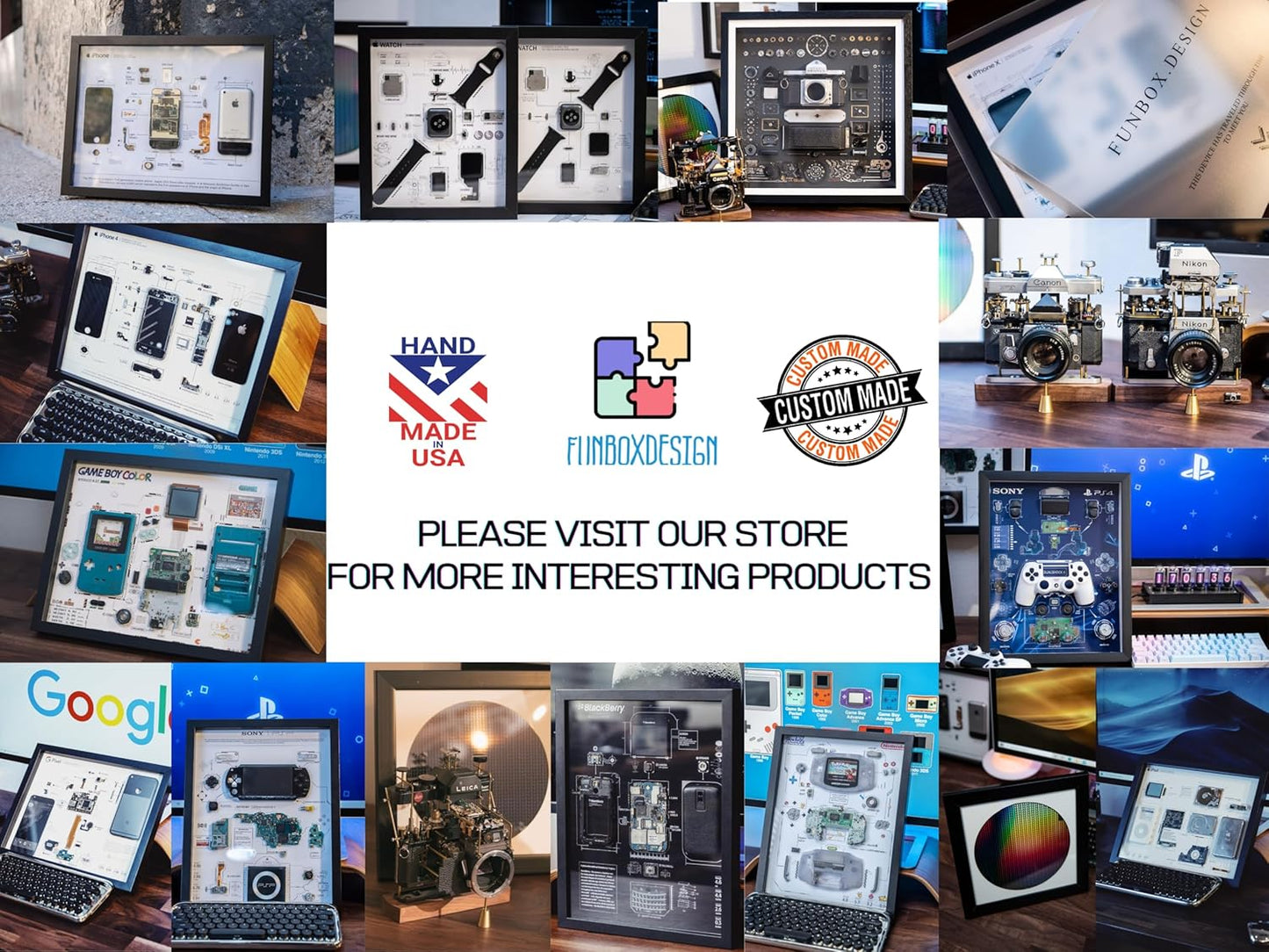 Funbox Design - Disassembled Ipad Art with Frame, Disassemble Art, Framed Ipad 1, Ipad 1 Teardown, Unique Gift, Ipad Wall Art, Frame Art - Serious Techies