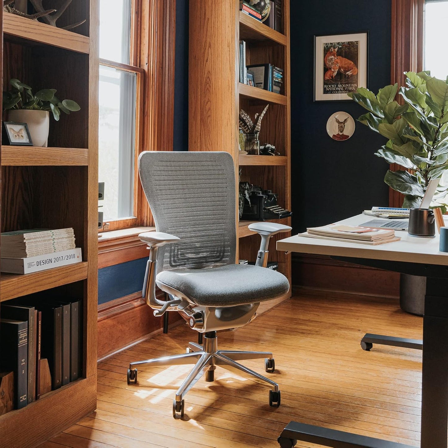 Haworth - Dual Posture Digital Knit Office Chair – Stylish Desk Chair with Ergonomic Adjustments and Forward Tilt Option – with Lumbar Support (Iron) - Serious Tecchies
