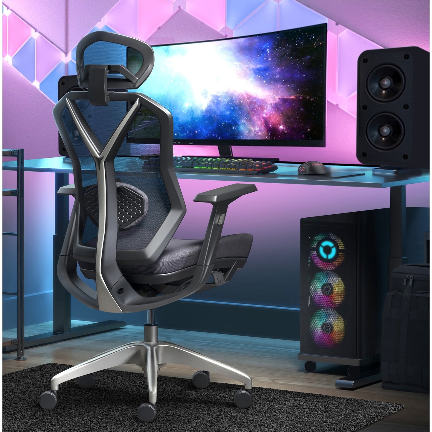 Lenovo - Legion Mesh Gaming Chair Space Gray - Serious Techies