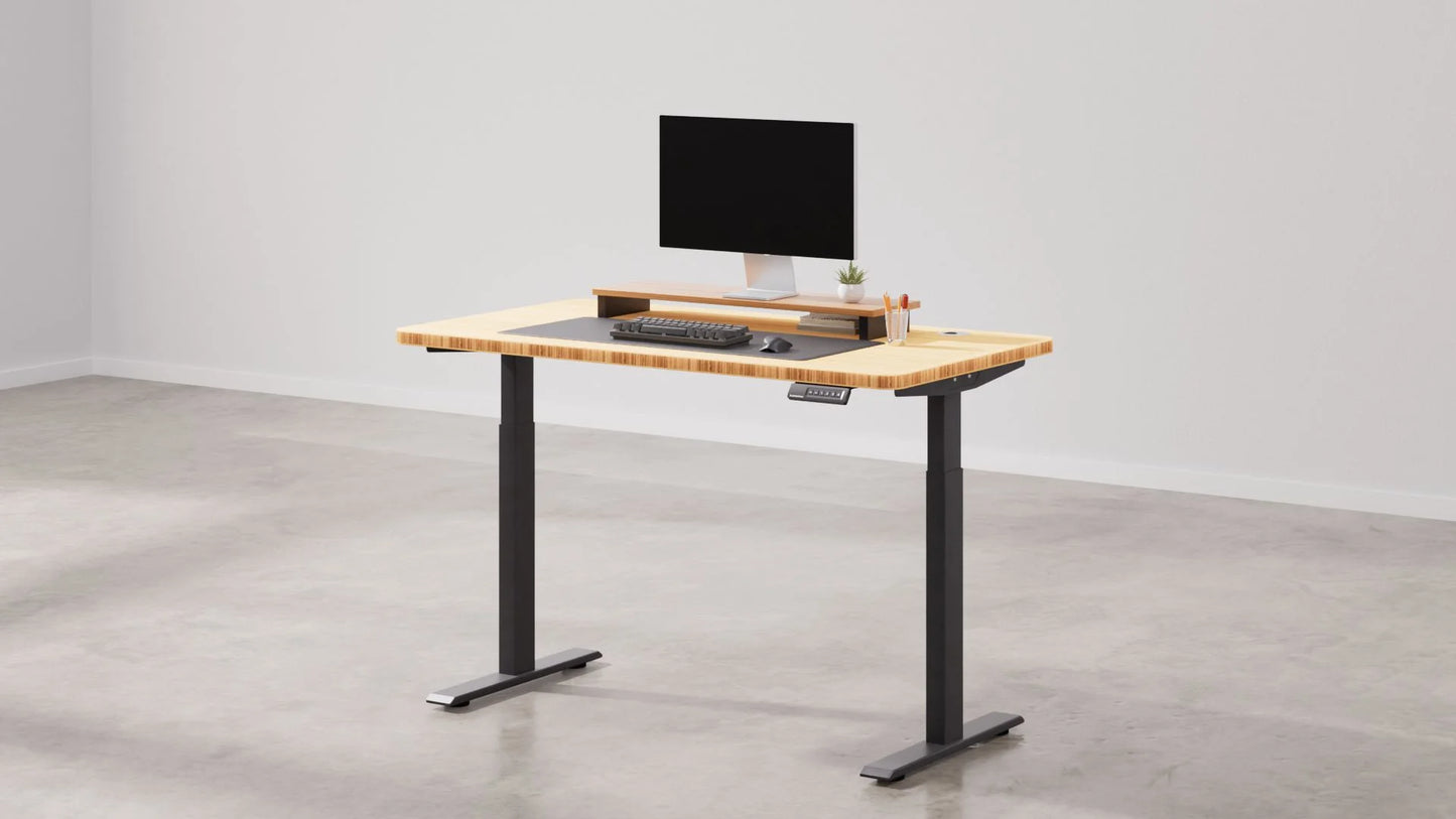 Autonomous - Smartdesk 2 Electric Standing Desk 53X29 Black - Bamboo - 2-Stage - Serious Techies