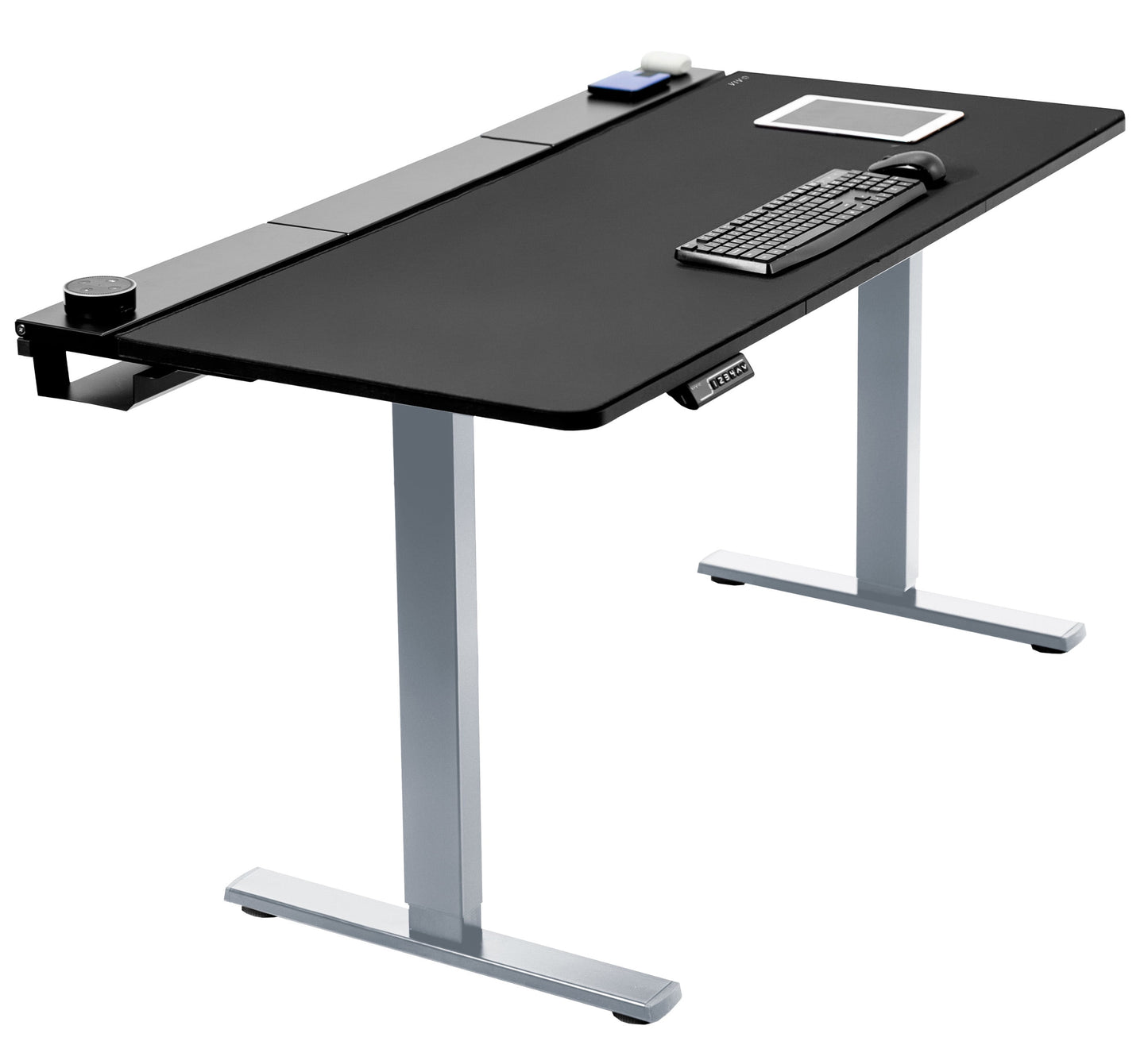 VIVO - Electric 60" X 30" Desk, Full Pad, Black Hidden Cable Tabletop, Black Frame - Serious Techies