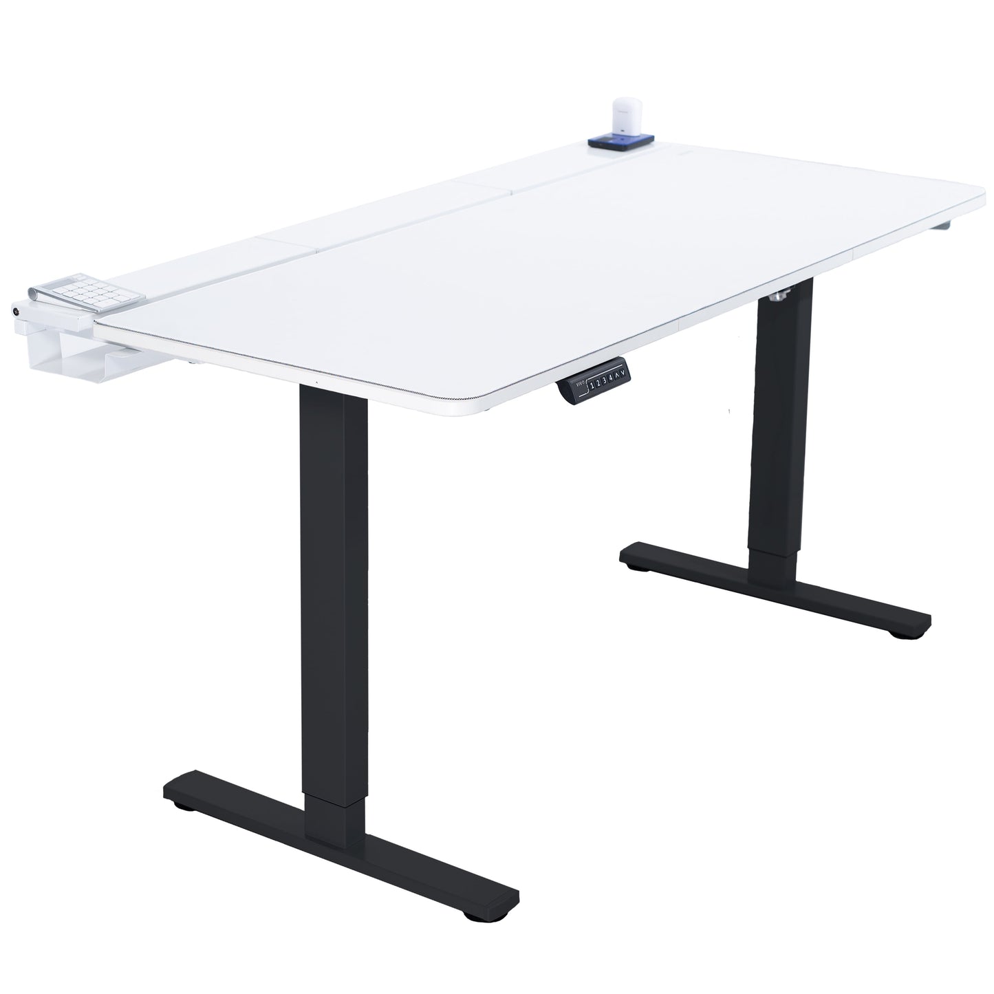 VIVO - Electric 60" X 30" Desk, Full Pad, Black Hidden Cable Tabletop, Black Frame - Serious Techies