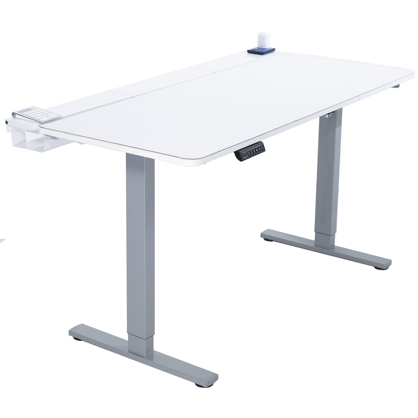 VIVO - Electric 60" X 30" Desk, Full Pad, Black Hidden Cable Tabletop, Black Frame - Serious Techies
