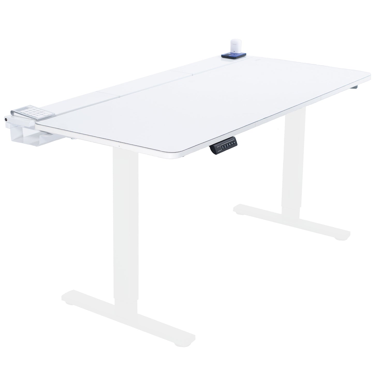 VIVO - Electric 60" X 30" Desk, Full Pad, Black Hidden Cable Tabletop, Black Frame - Serious Techies