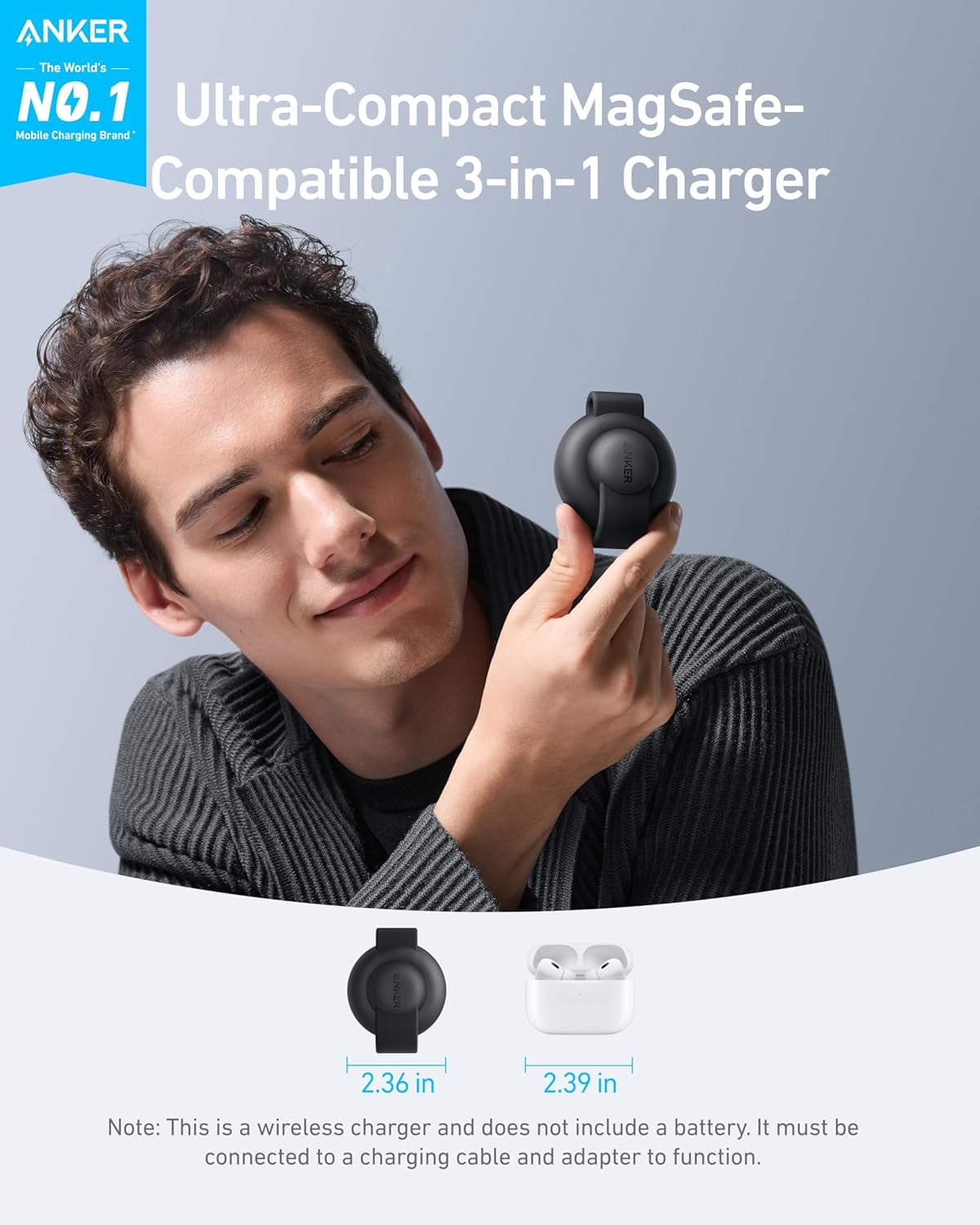 Anker - Magsafe Compatible Maggo UFO 3-In-1 Charger, Iphone 16 Wireless Charging Station, 15W Qi2 Certified, Foldable Travel Charging Pad - Serious Techies