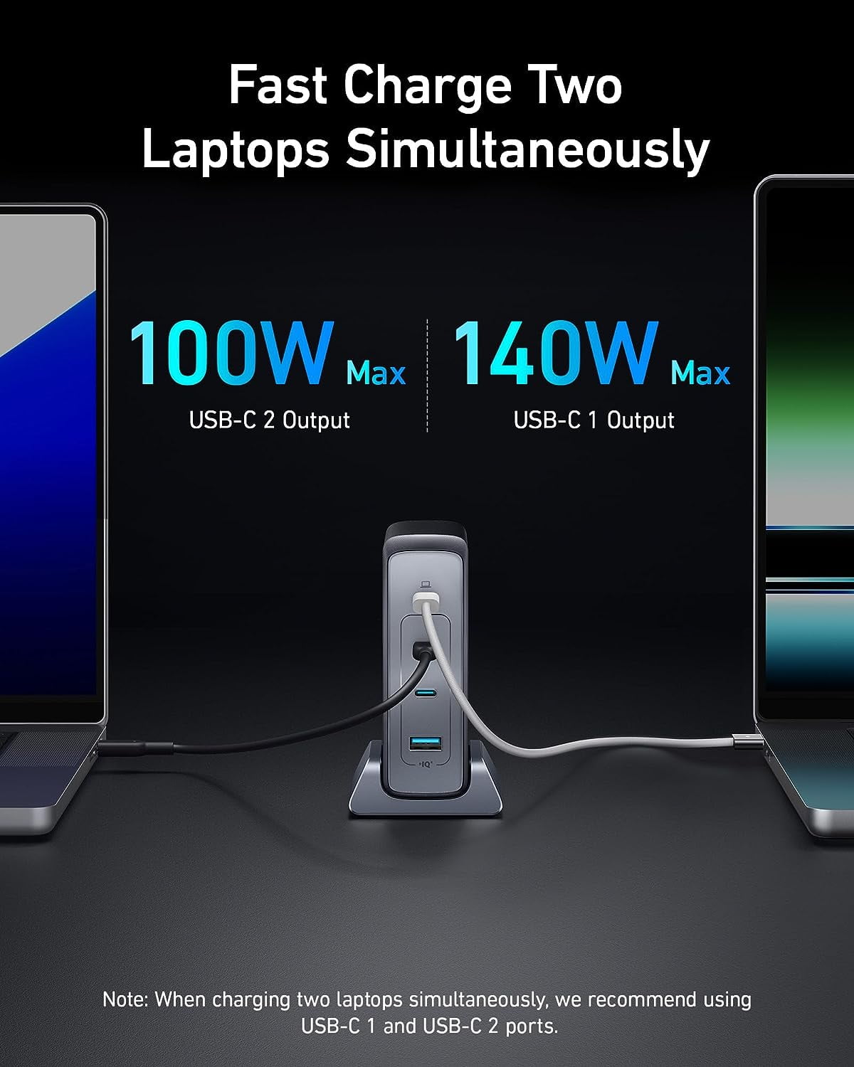 Anker - Prime 240W Gan Desktop Charger (4 Ports) - 240 W - 120 V AC, 230 V AC Input - 5 V DC, 9 V DC, 12 V DC, 15 V DC, 20 V DC Output - 5 A - Serious Techies