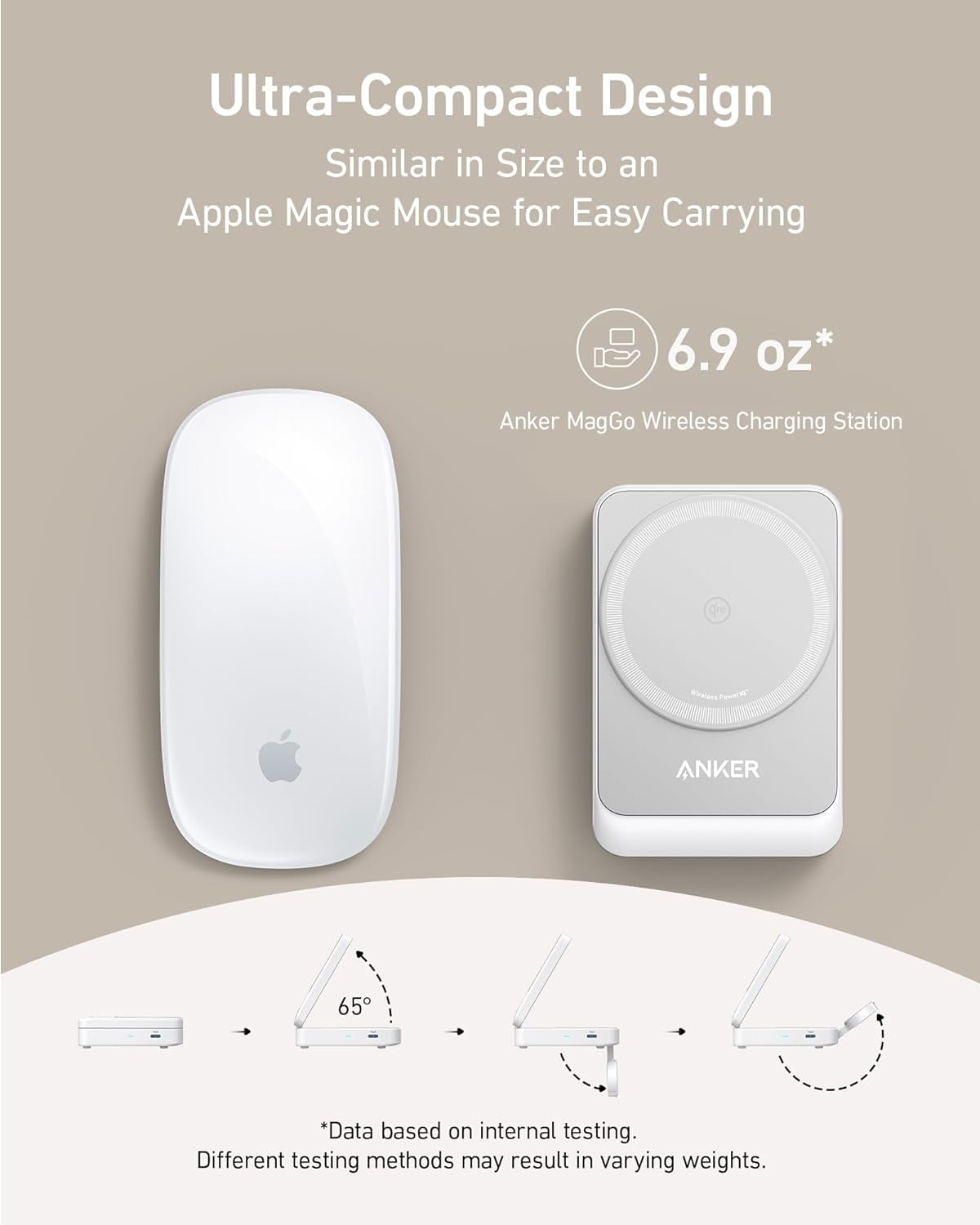 Anker MagGo 3-In-1 Qi2 Certified 15W Magsafe-Compatible Wireless Charger Stand, White - Serious Techies