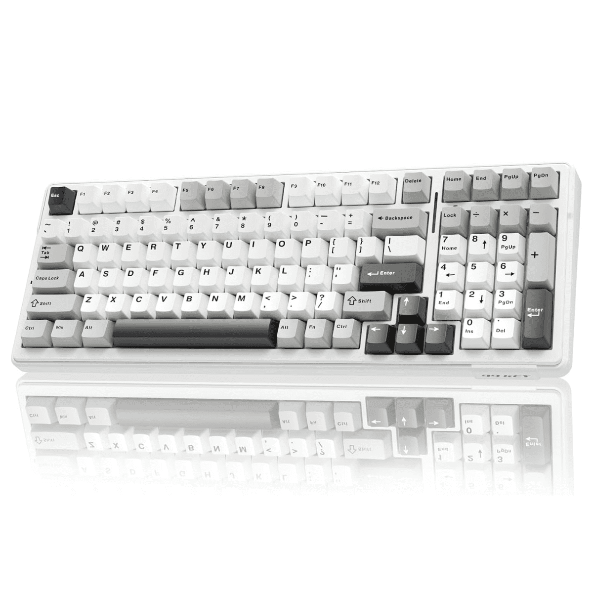 AULA - F99 WIRELESS MECHANICAL KEYBOARD, 96% LAYOUT, HOT SWAPPABLE with PRE-LUBED LINEAR SWITCHES, TRI-MODE CONNECTIVITY, RGB BACKLIT, GASKET STRUCTURE (BLUE & WHITE) - Serious Techies