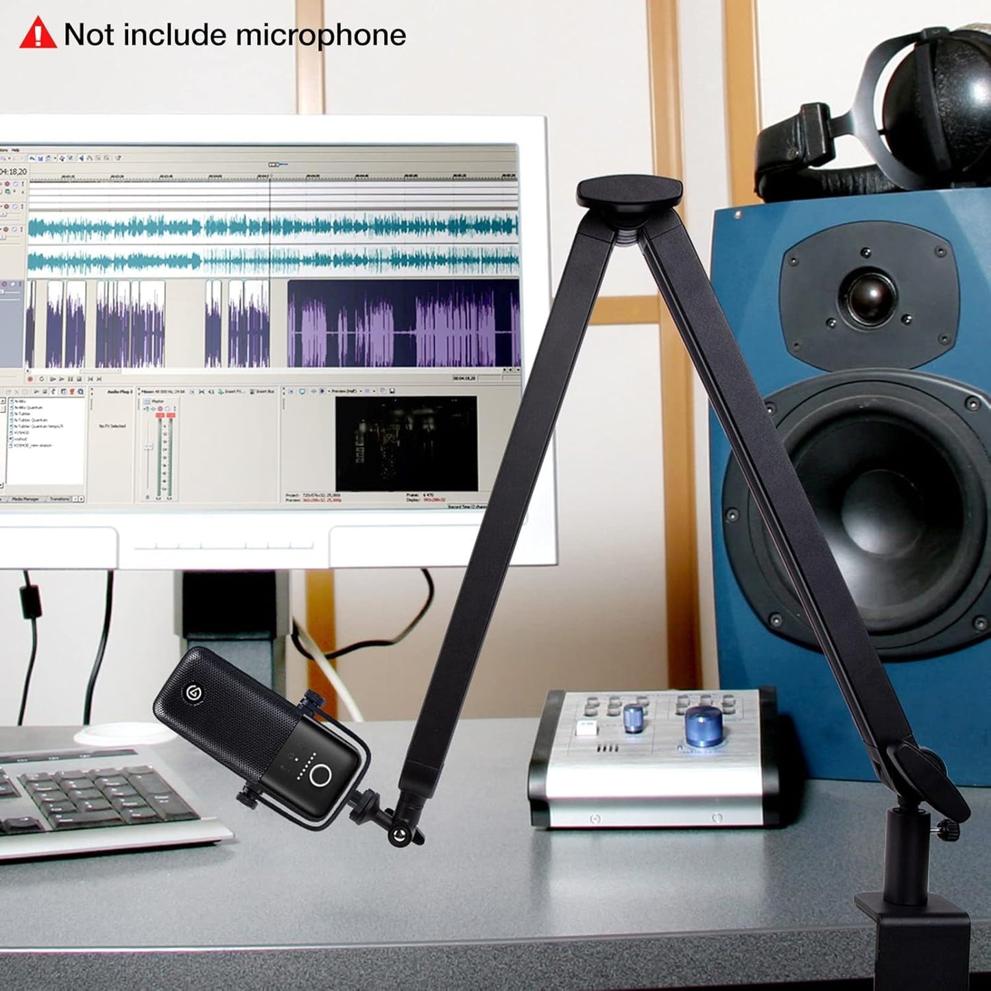 Blue Yeti - Boom Arm with Extension Tube - Mic Boom Arm Compatible with Blue Yeti, Adjustable Boom Height Microphone Stand Mic Arm for Hyperx Quadcast, Shure MV7, Rode, and Most Gaming Mics - Serious Techies