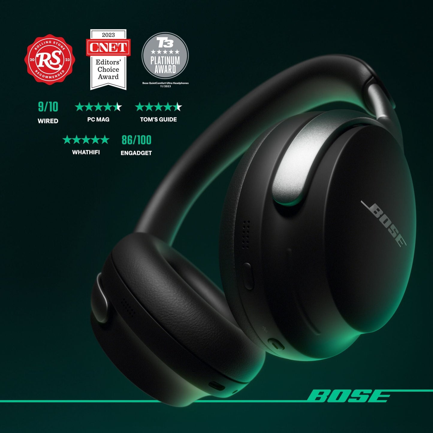 Bose - QuietComfort Ultra Headphones, Bluetooth over Ear Noise Cancelling Headphones, Black - Serious Techies