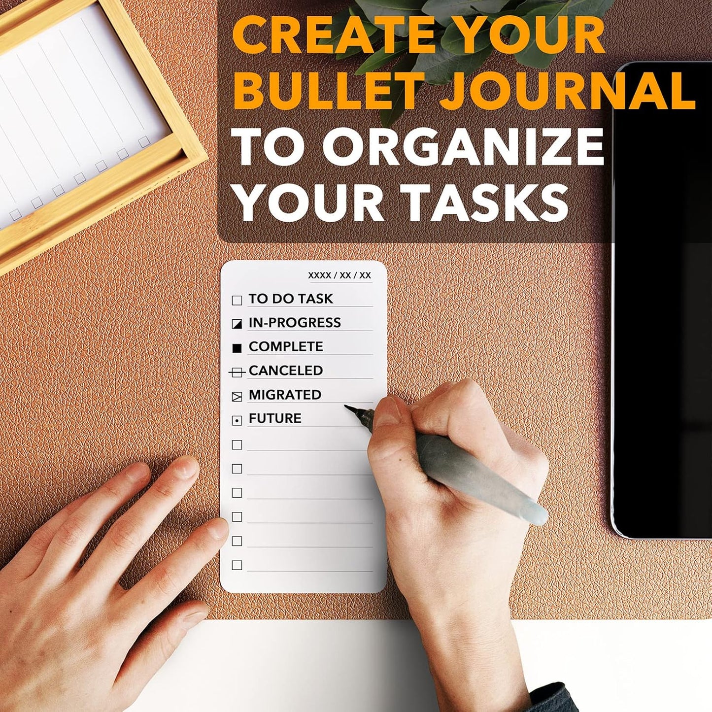 SpaceAid - PlannerNeat to Do List Planner, Daily Todo Checklist Notepad Organizer with Bamboo Holder, Productivity System Planners Notebook for Office Work Supplies (Bamboo, 50 Cards) - Serious Techies