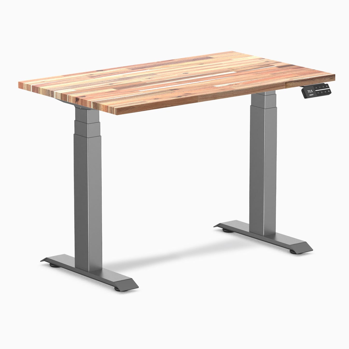 Desky - Dual Mini Softwood Sit Stand Desk - Acacia / 32" X 20" / Space Gray - Serious Techies