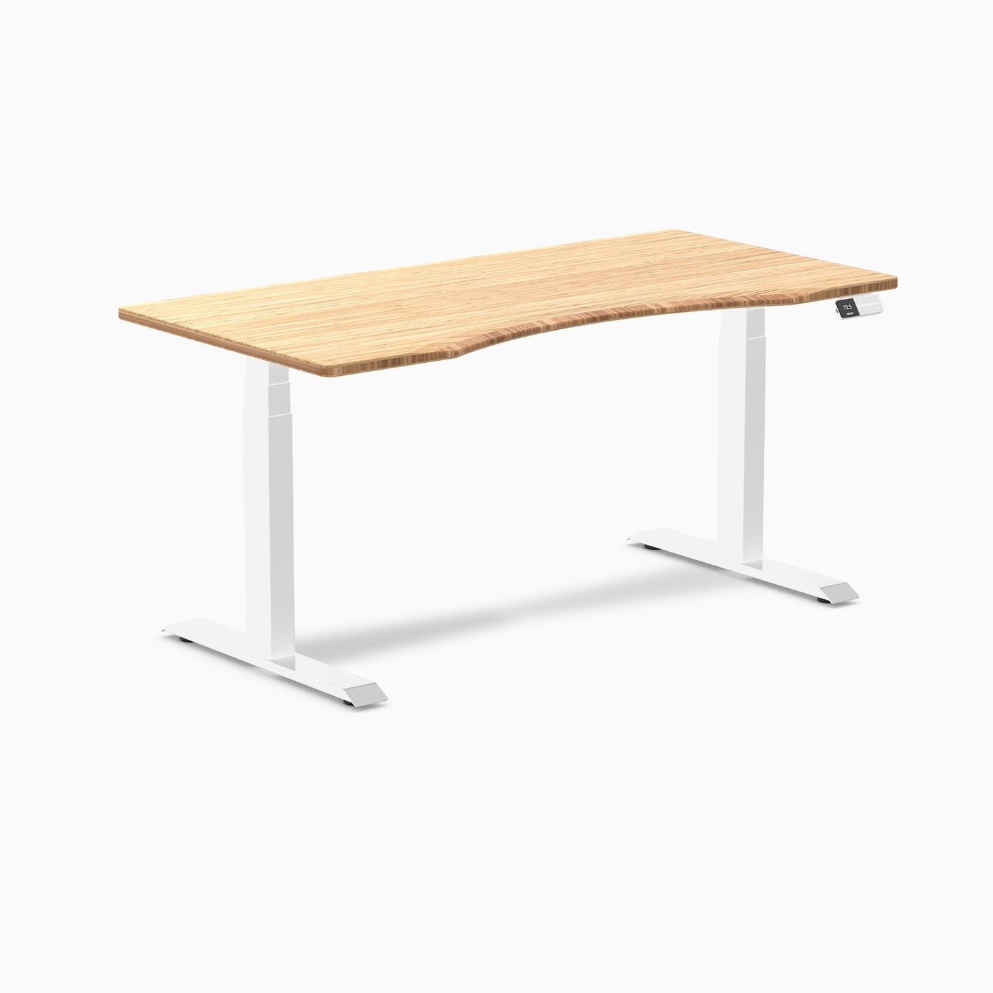 Desky - Dual Ergo Edge Sit Stand Desk - Bamboo / 60 X 30 Inches / Matte Black - Serious Techies