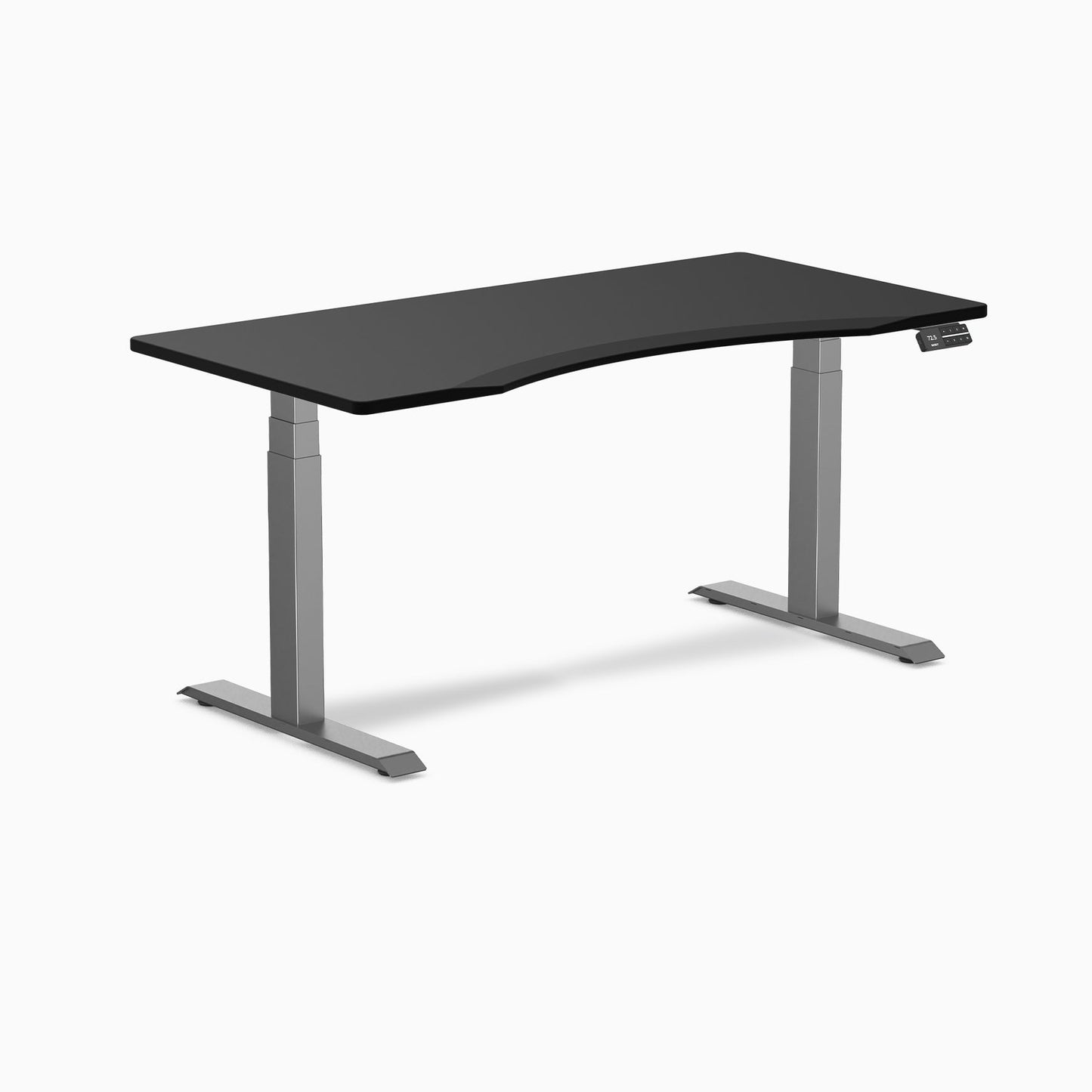 Desky - Dual Ergo Edge Sit Stand Desk - Bamboo / 60 X 30 Inches / Matte Black - Serious Techies
