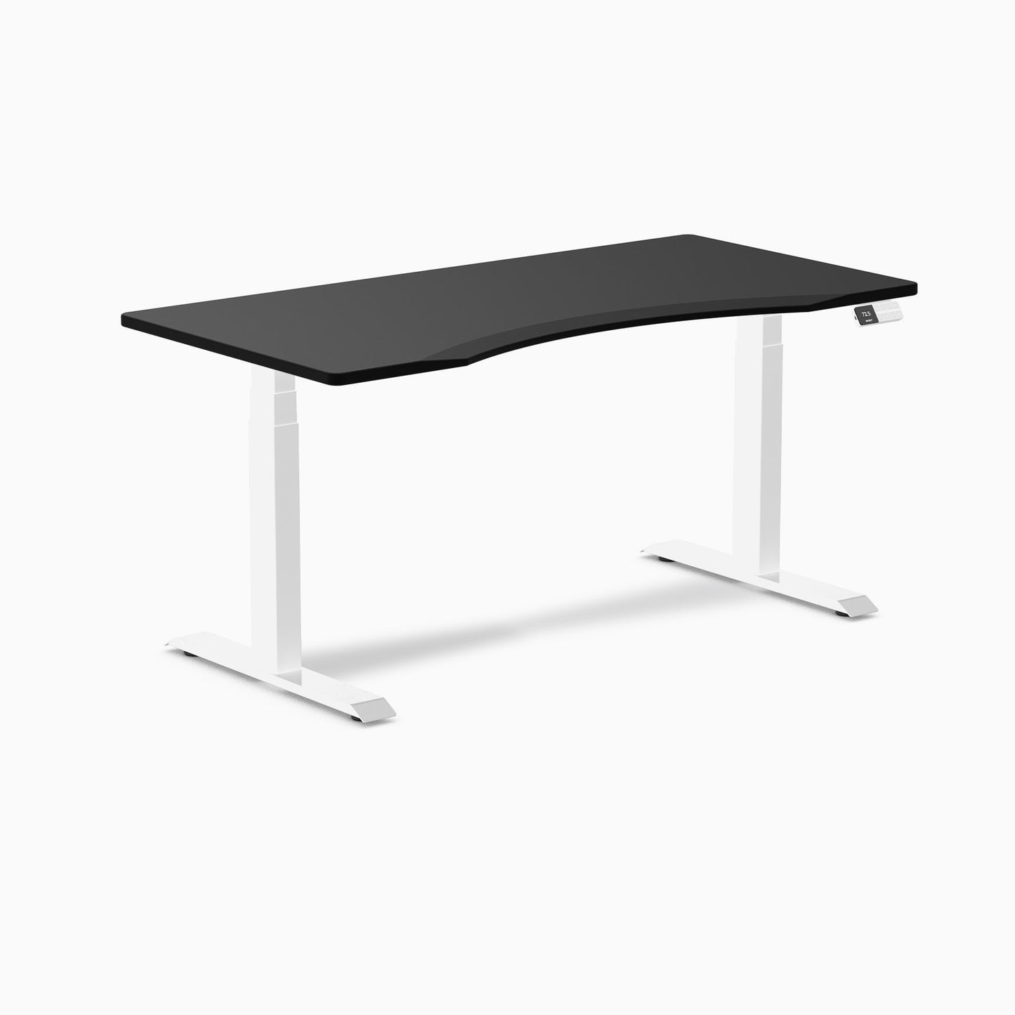 Desky - Dual Ergo Edge Sit Stand Desk - Bamboo / 60 X 30 Inches / Matte Black - Serious Techies