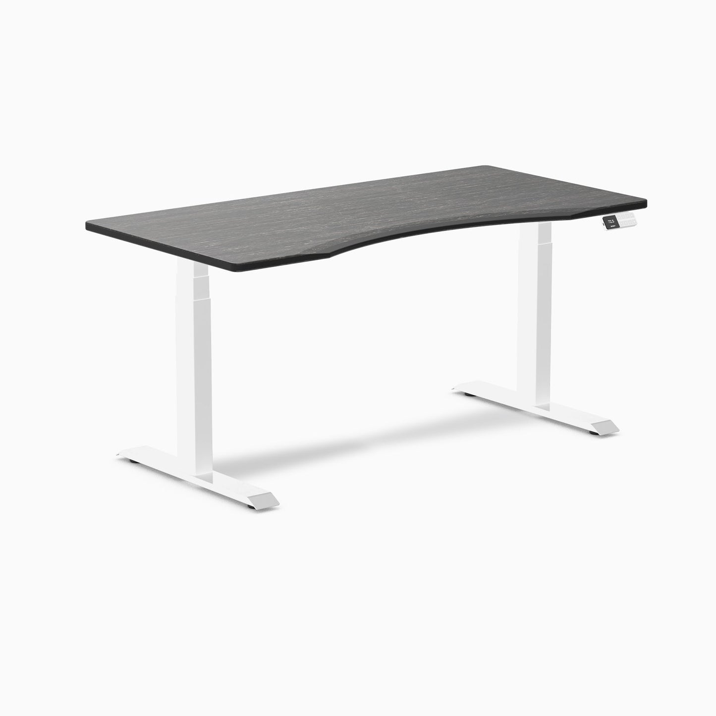 Desky - Dual Ergo Edge Sit Stand Desk - Bamboo / 60 X 30 Inches / Matte Black - Serious Techies
