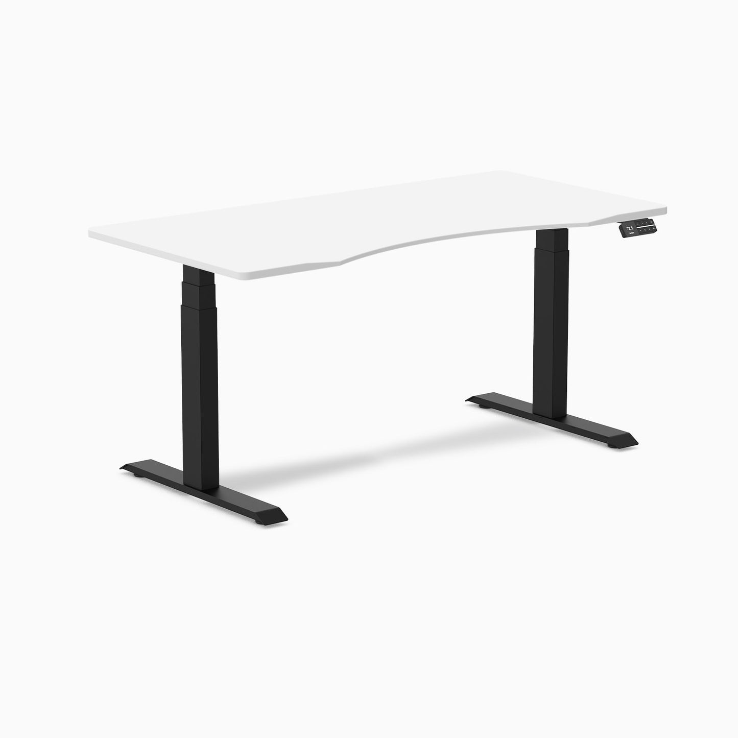 Desky - Dual Ergo Edge Sit Stand Desk - Bamboo / 60 X 30 Inches / Matte Black - Serious Techies