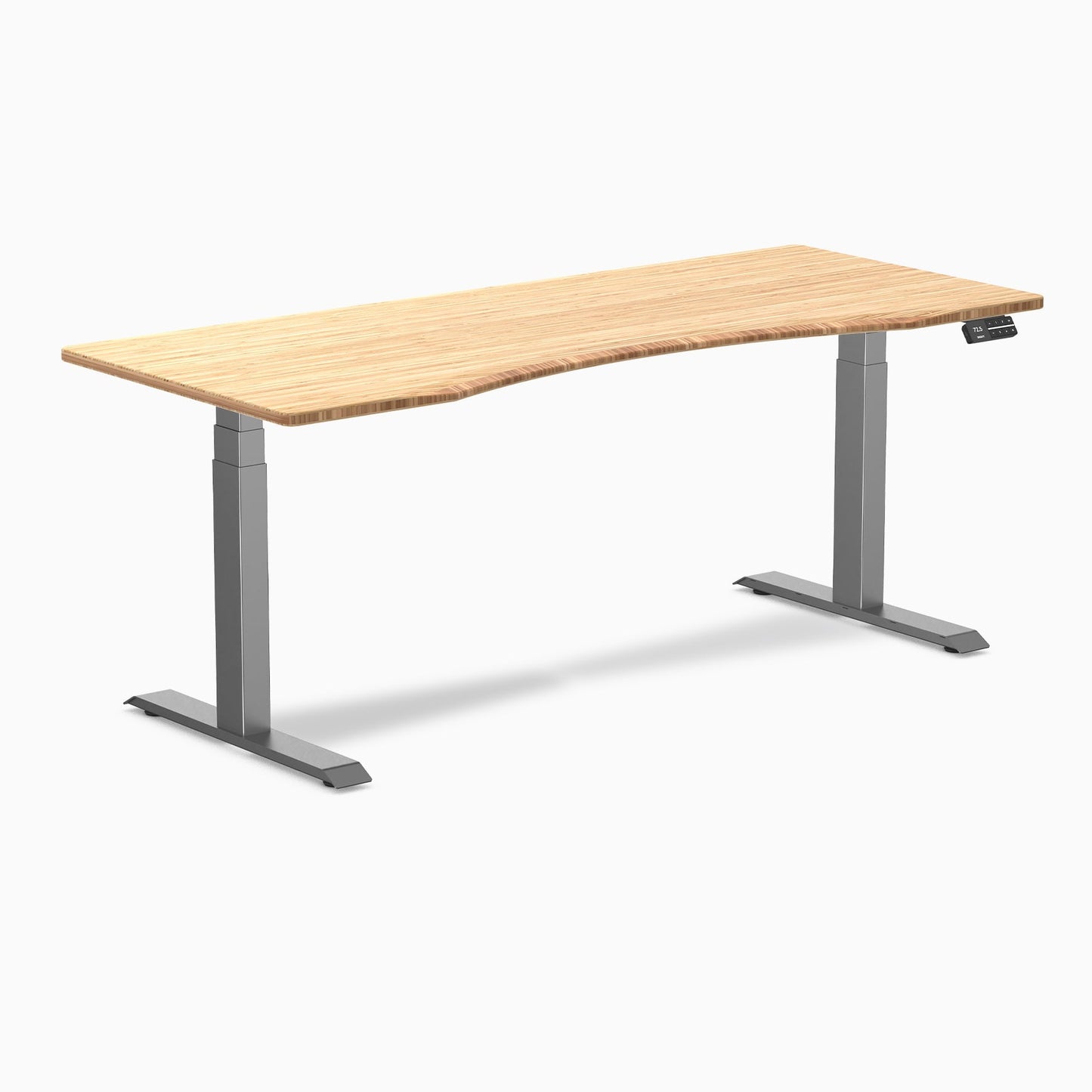 Desky - Dual Ergo Edge Sit Stand Desk - Bamboo / 60 X 30 Inches / Matte Black - Serious Techies