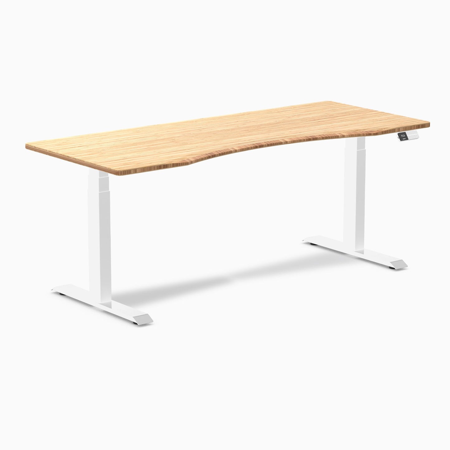 Desky - Dual Ergo Edge Sit Stand Desk - Bamboo / 60 X 30 Inches / Matte Black - Serious Techies