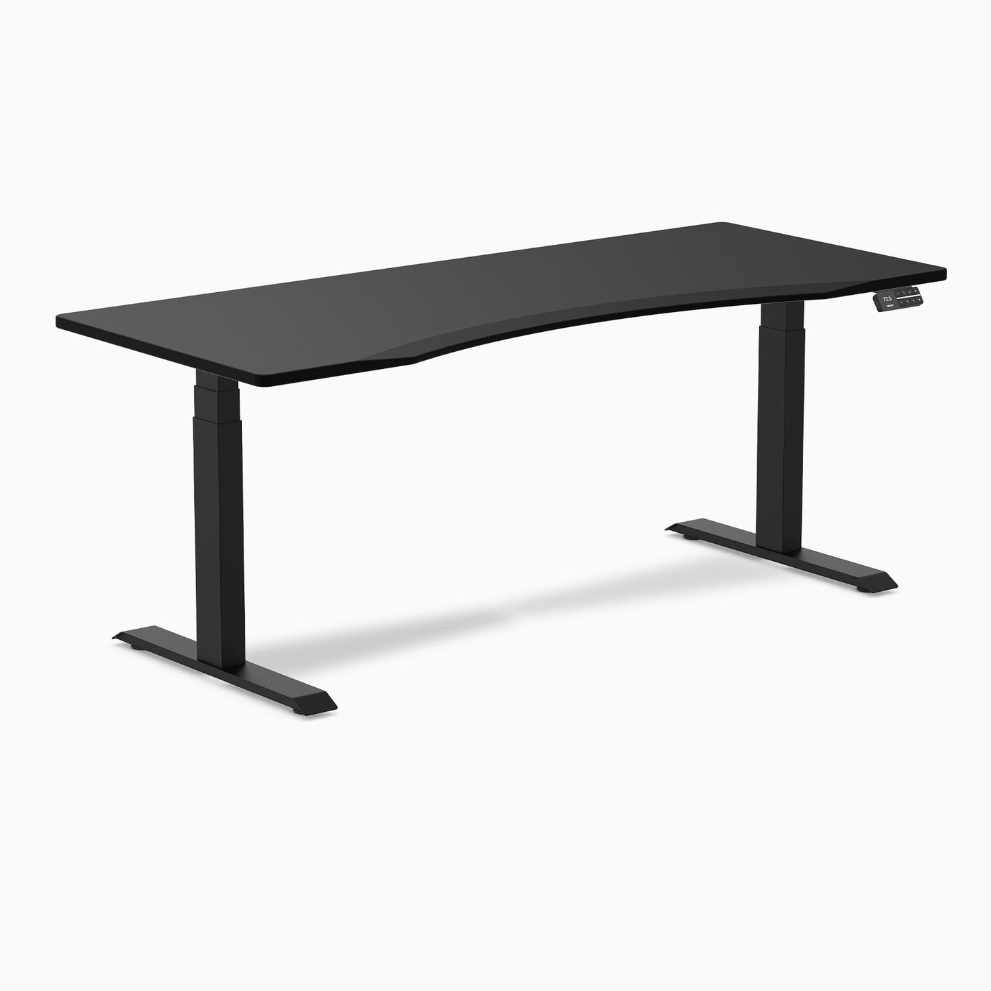 Desky - Dual Ergo Edge Sit Stand Desk - Bamboo / 60 X 30 Inches / Matte Black - Serious Techies