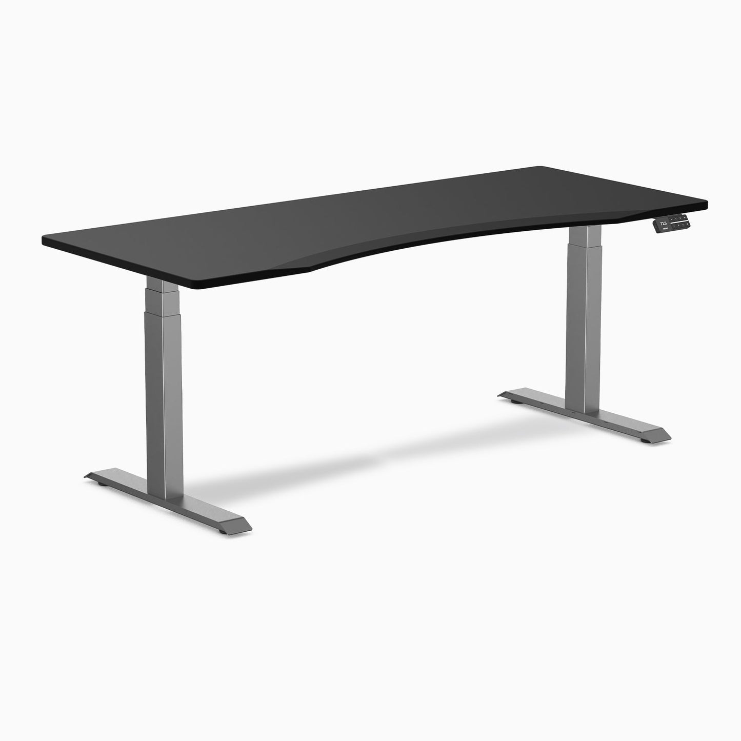 Desky - Dual Ergo Edge Sit Stand Desk - Bamboo / 60 X 30 Inches / Matte Black - Serious Techies